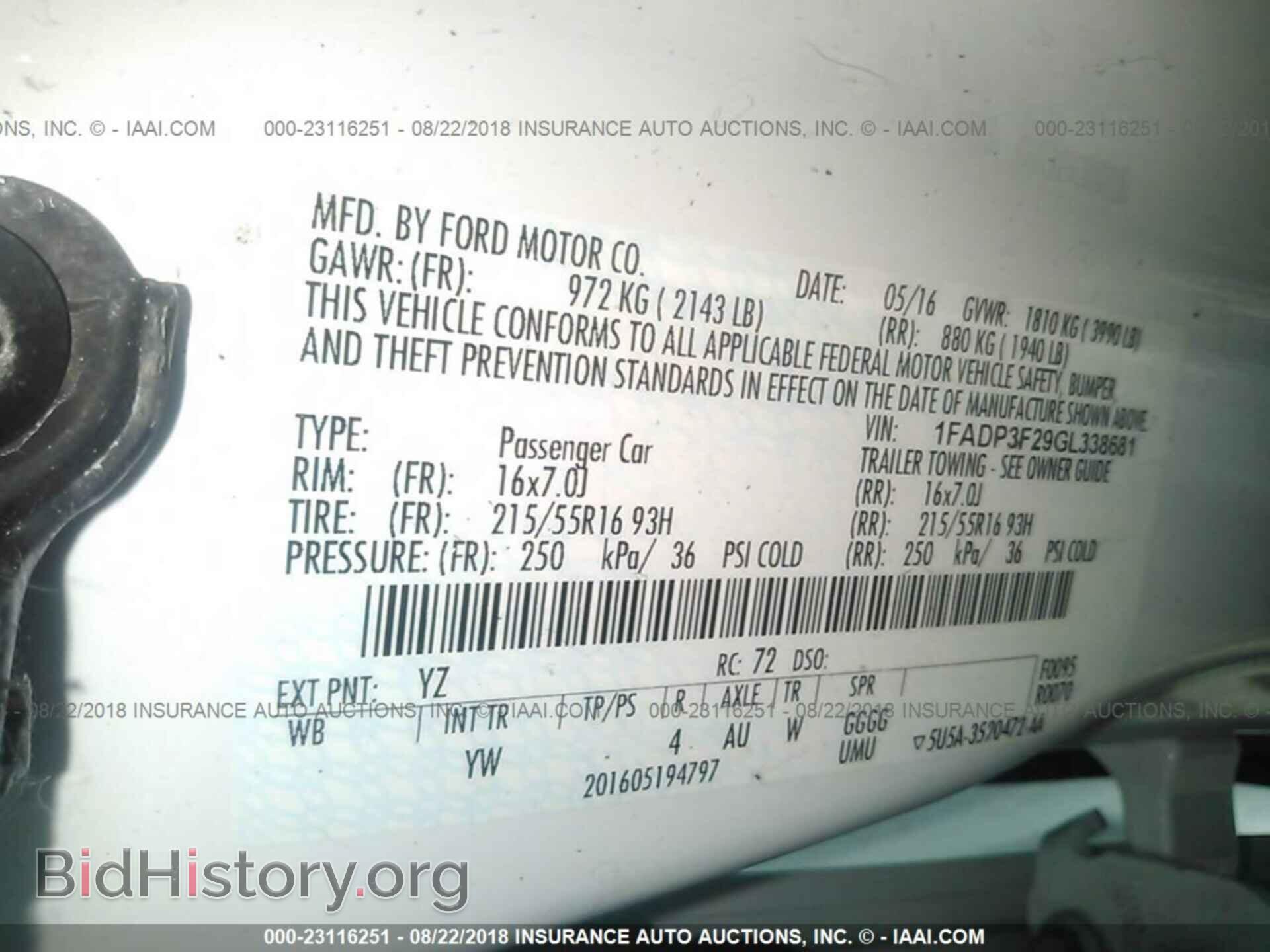 2016 FORD FOCUS - VIN: 1FADP3F29GL338681 - Фото 9
