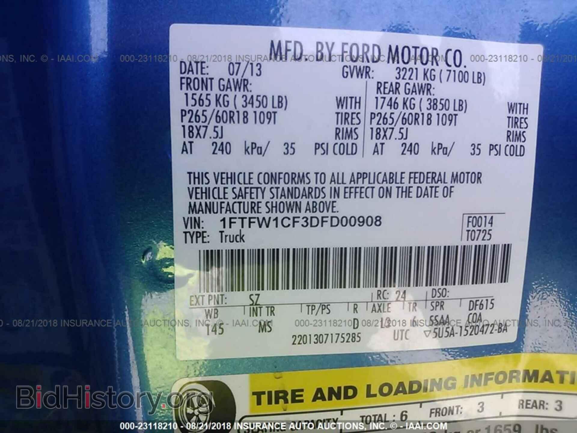 2013 FORD F150 - VIN: 1FTFW1CF3DFD00908 - Фото 9
