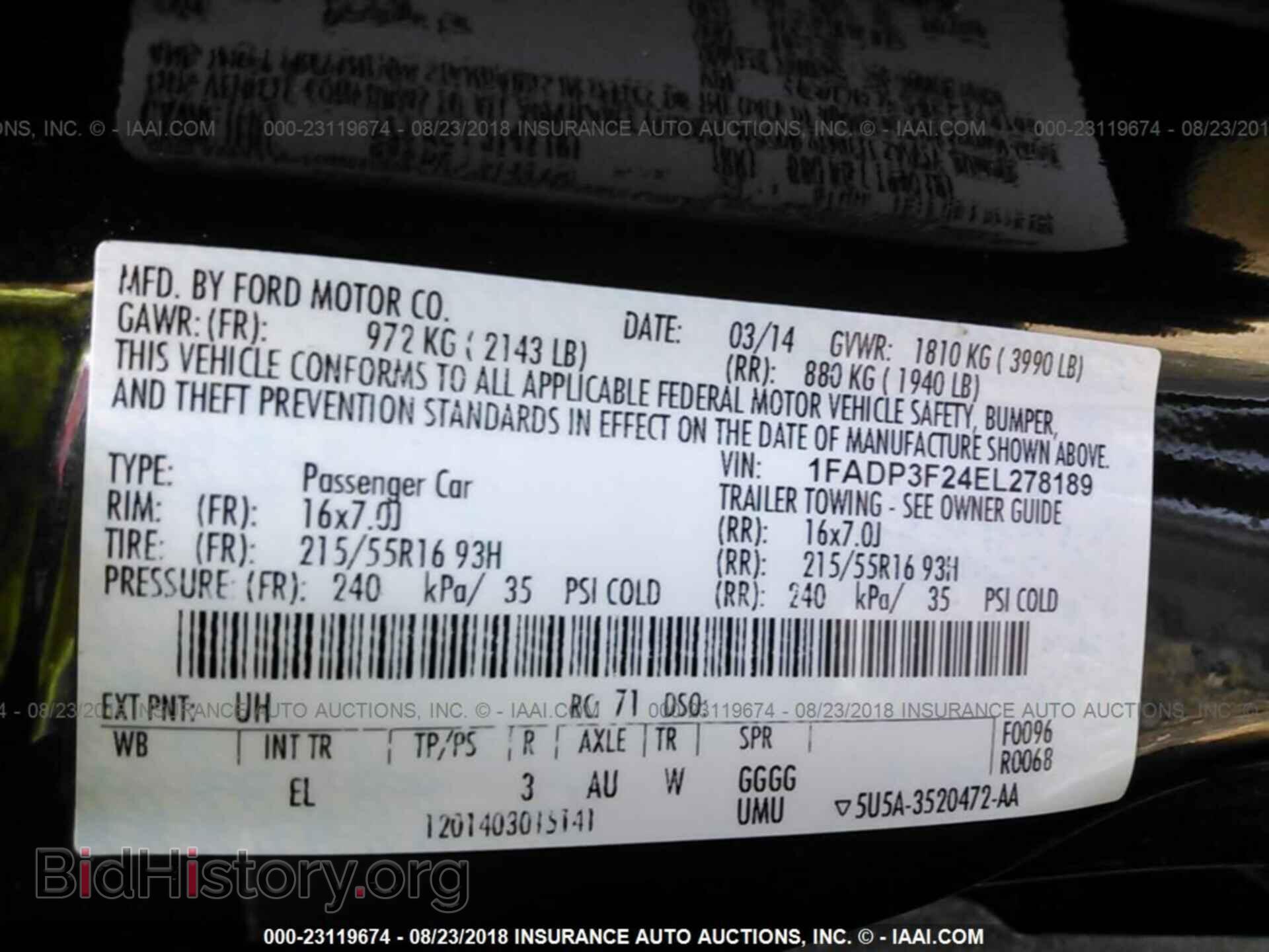 2014 Ford Focus - VIN: 1FADP3F24EL278189 - Фото 9