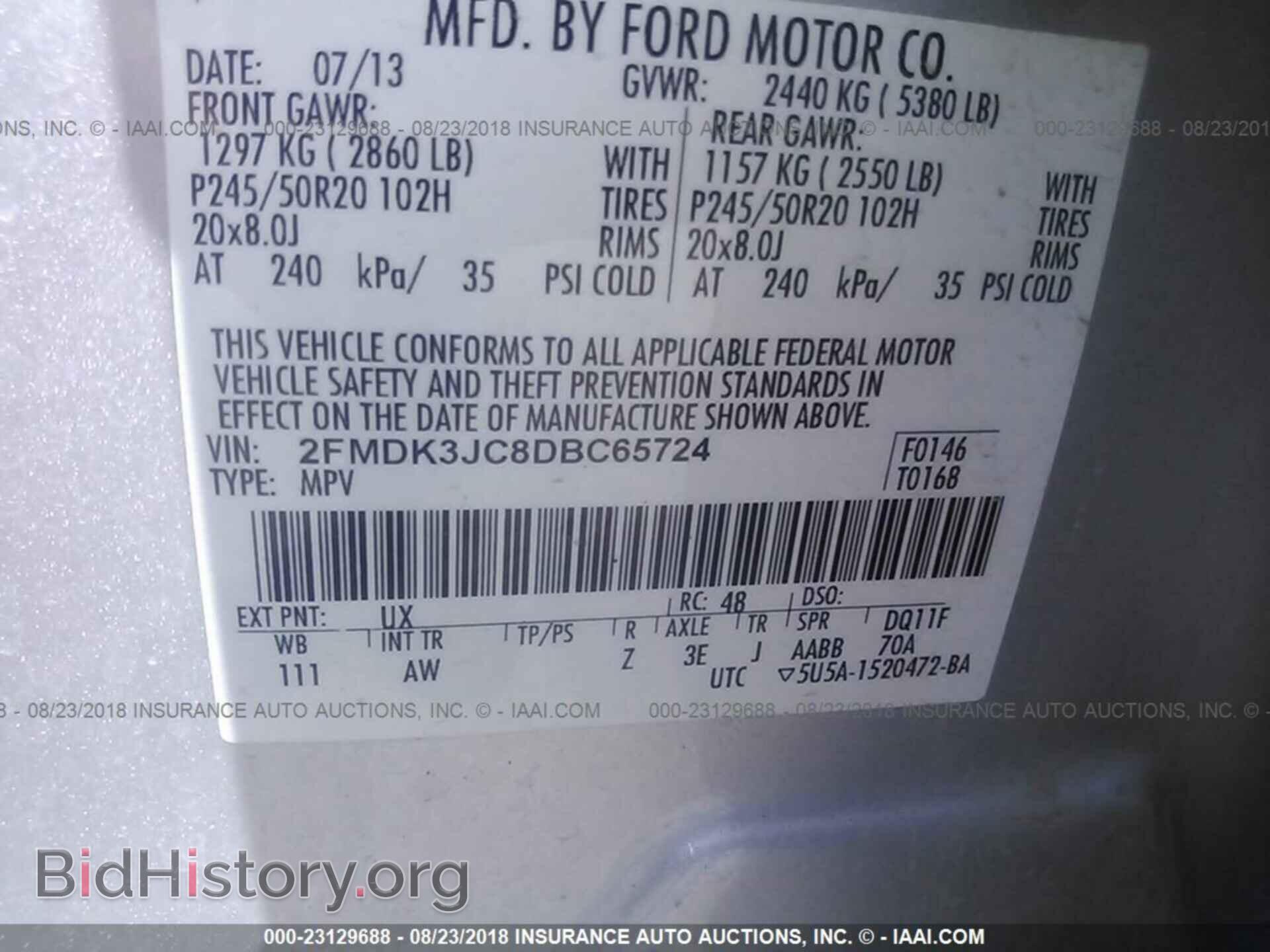 2013 Ford Edge - VIN: 2FMDK3JC8DBC65724 - Фото 9