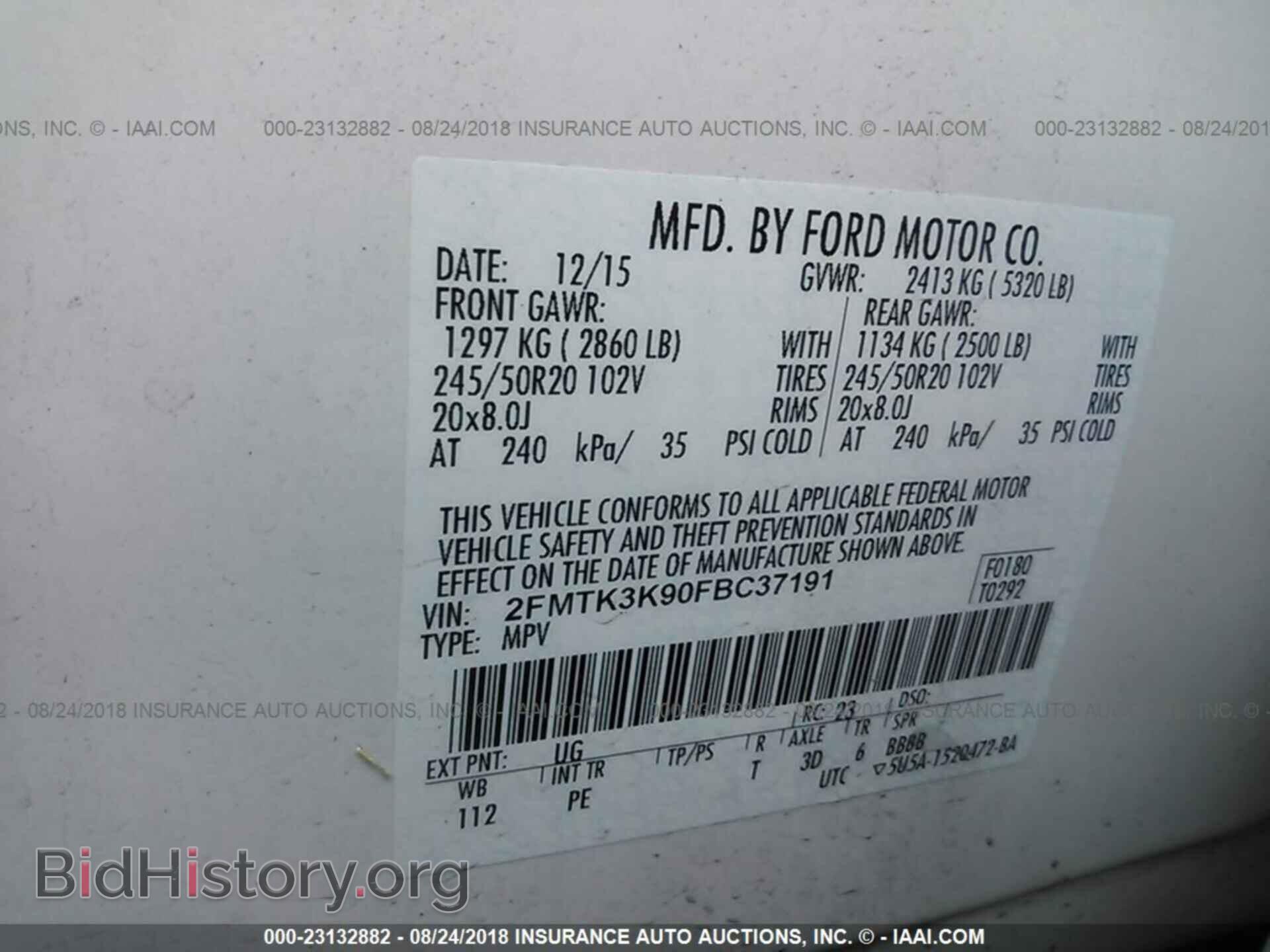 2015 Ford Edge - VIN: 2FMTK3K90FBC37191 - Фото 9