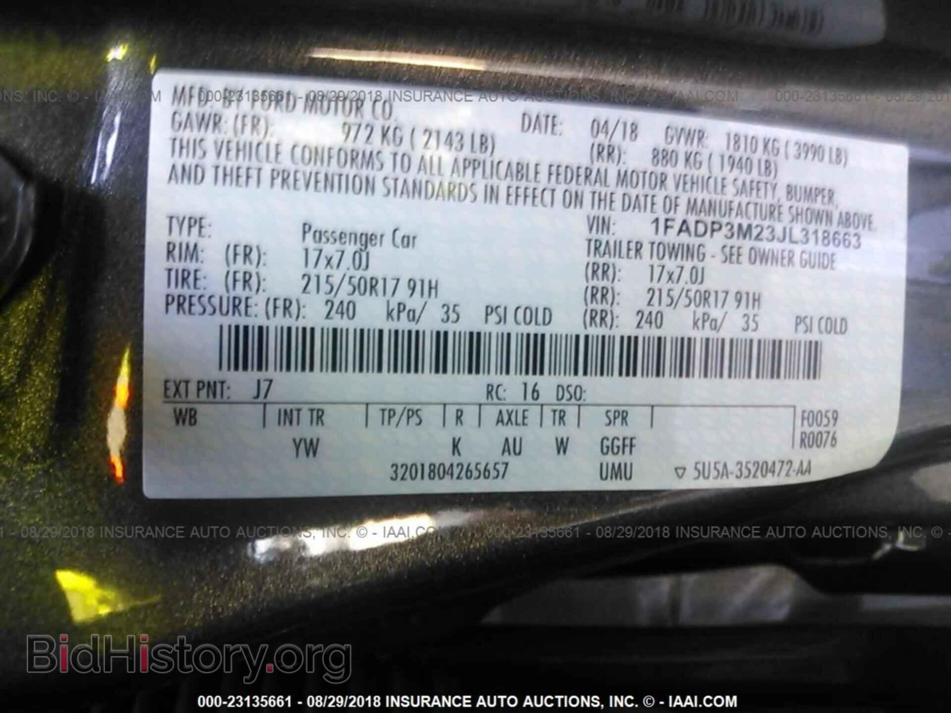 2018 FORD FOCUS - VIN: 1FADP3M23JL318663 - Фото 9