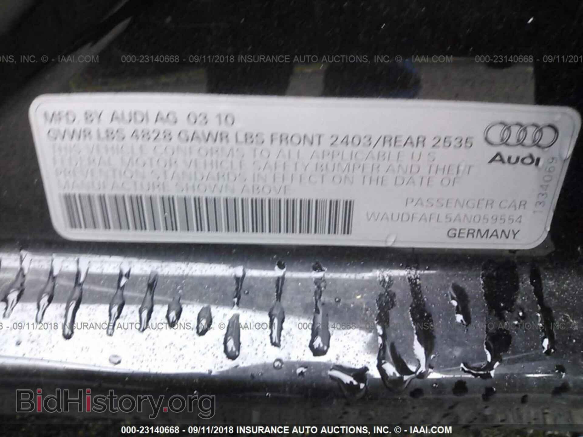 2010 AUDI A4 - VIN: WAUDFAFL5AN059554 - Photo 9