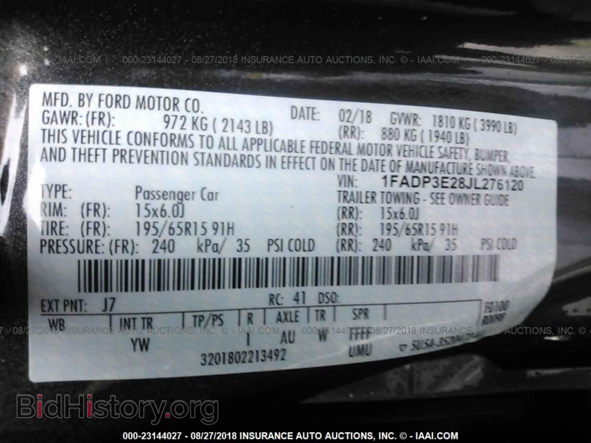 2018 FORD FOCUS - VIN: 1FADP3E28JL276120 - Фото 9