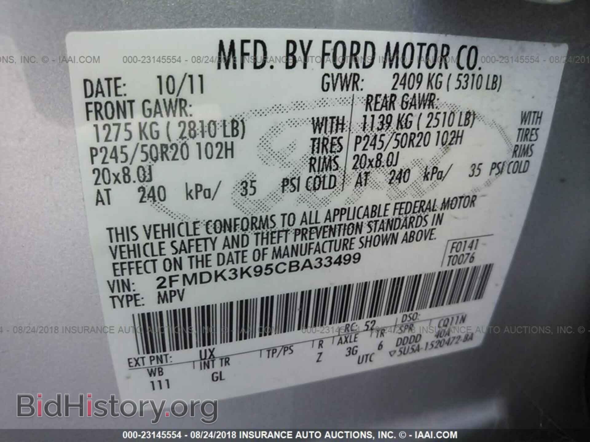 2012 Ford Edge - VIN: 2FMDK3K95CBA33499 - Photo 9