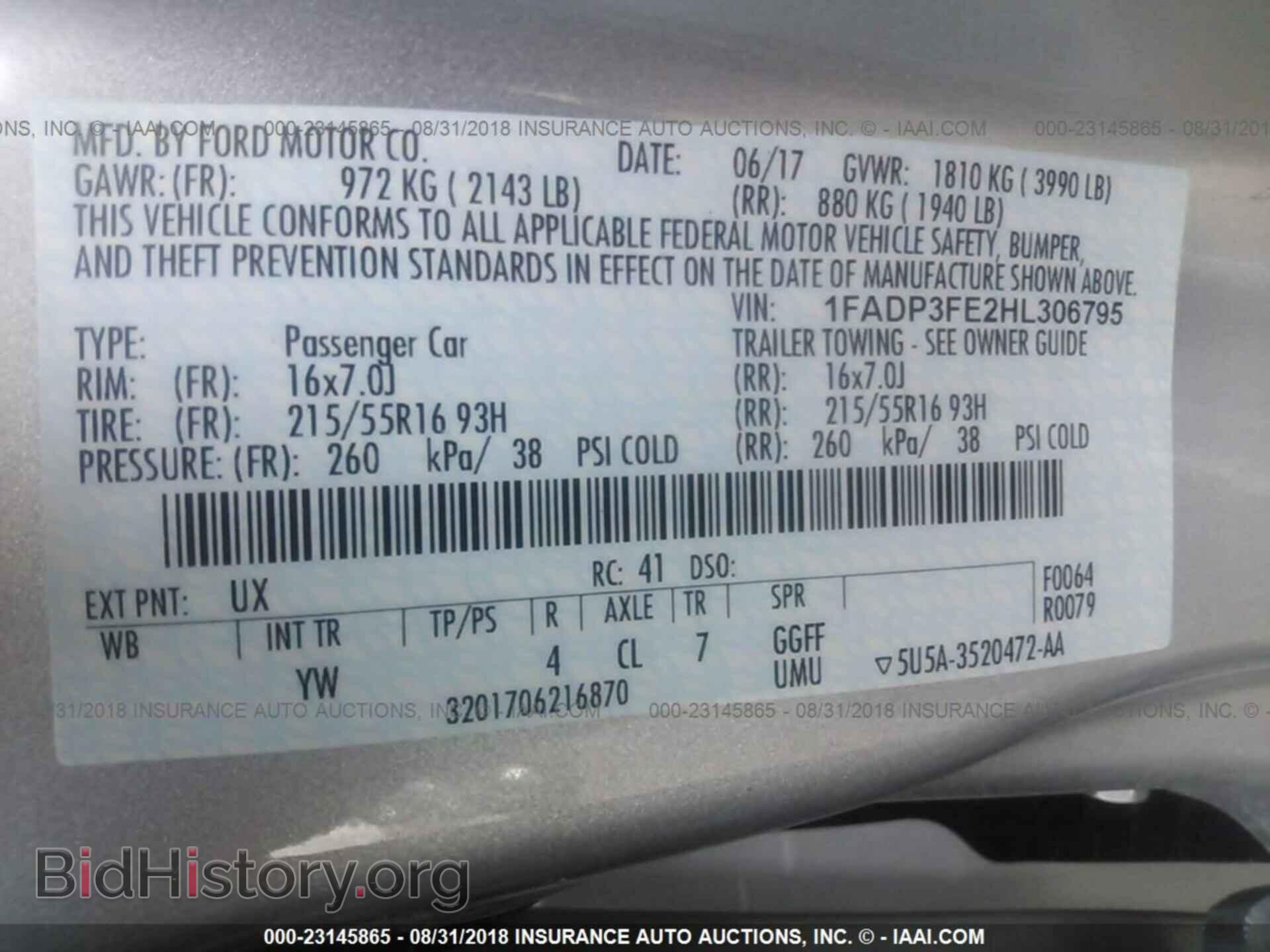 2017 FORD FOCUS - VIN: 1FADP3FE2HL306795 - Photo 9