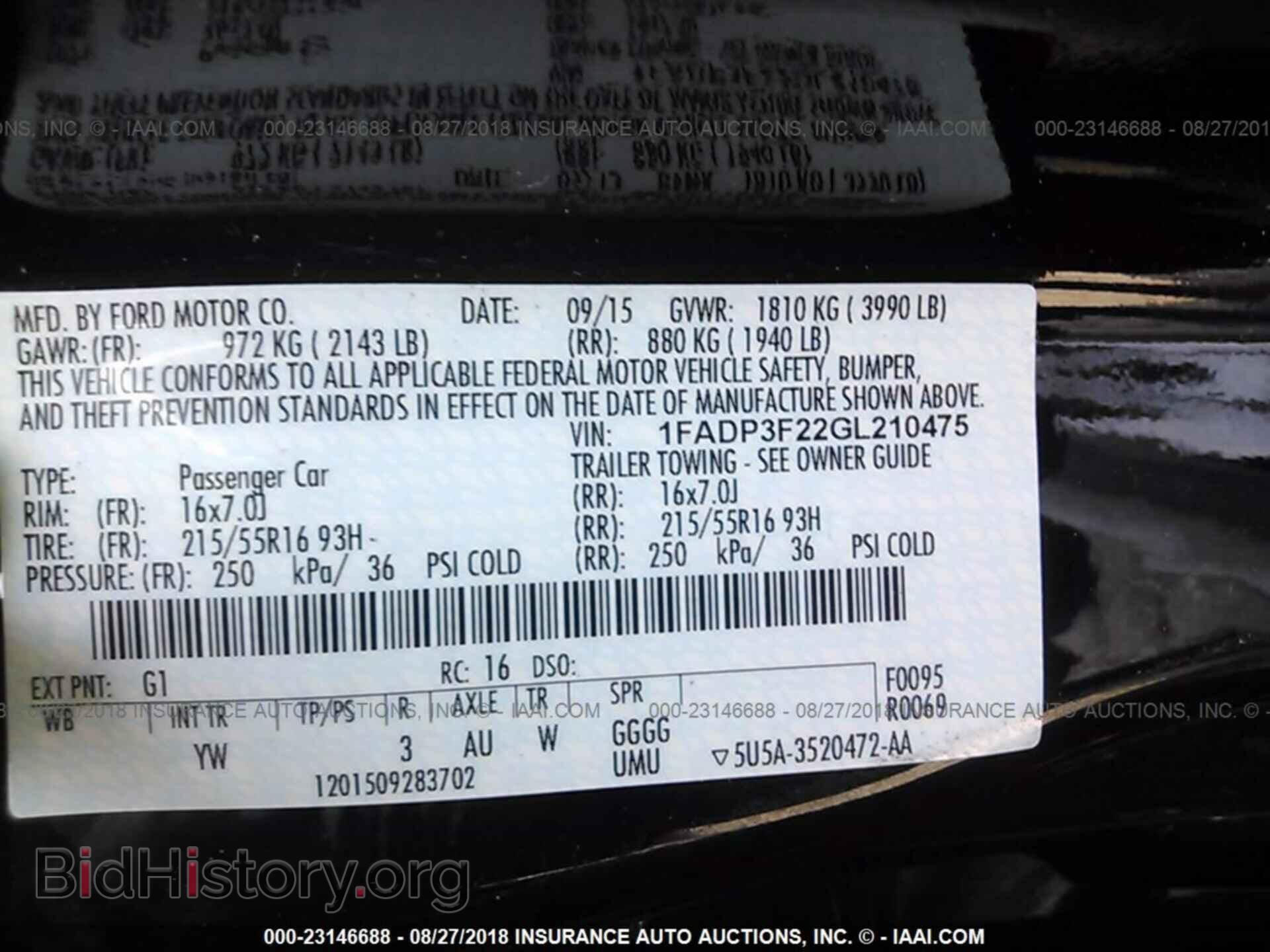 2016 Ford Focus - VIN: 1FADP3F22GL210475 - Фото 9