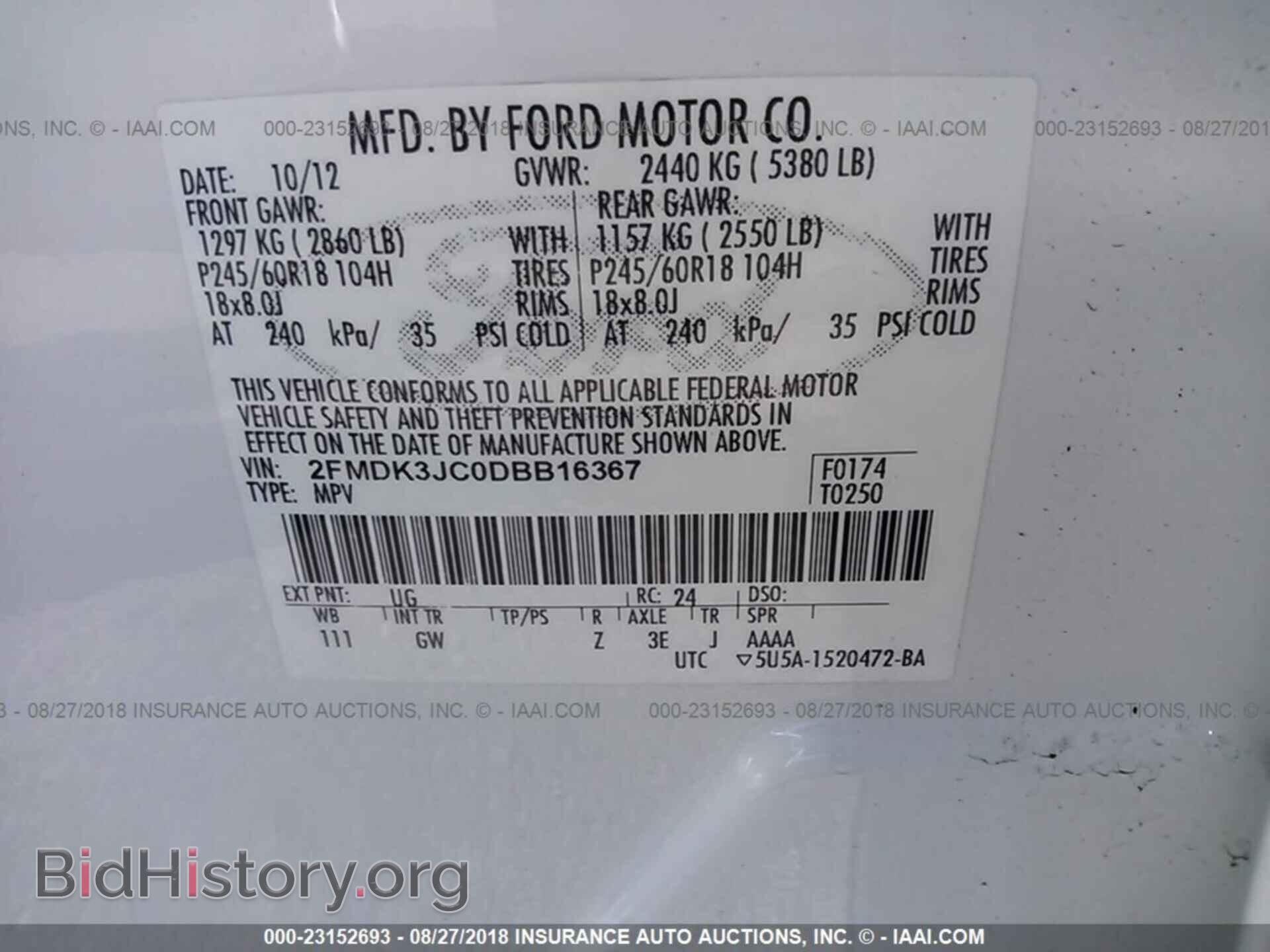 2013 Ford Edge - VIN: 2FMDK3JC0DBB16367 - Photo 9