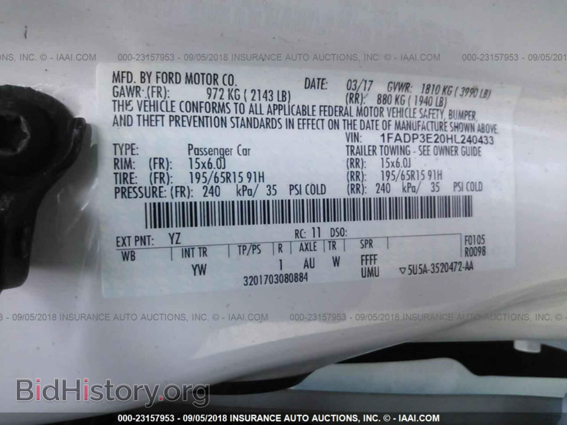 2017 FORD FOCUS - VIN: 1FADP3E20HL240433 - Photo 9