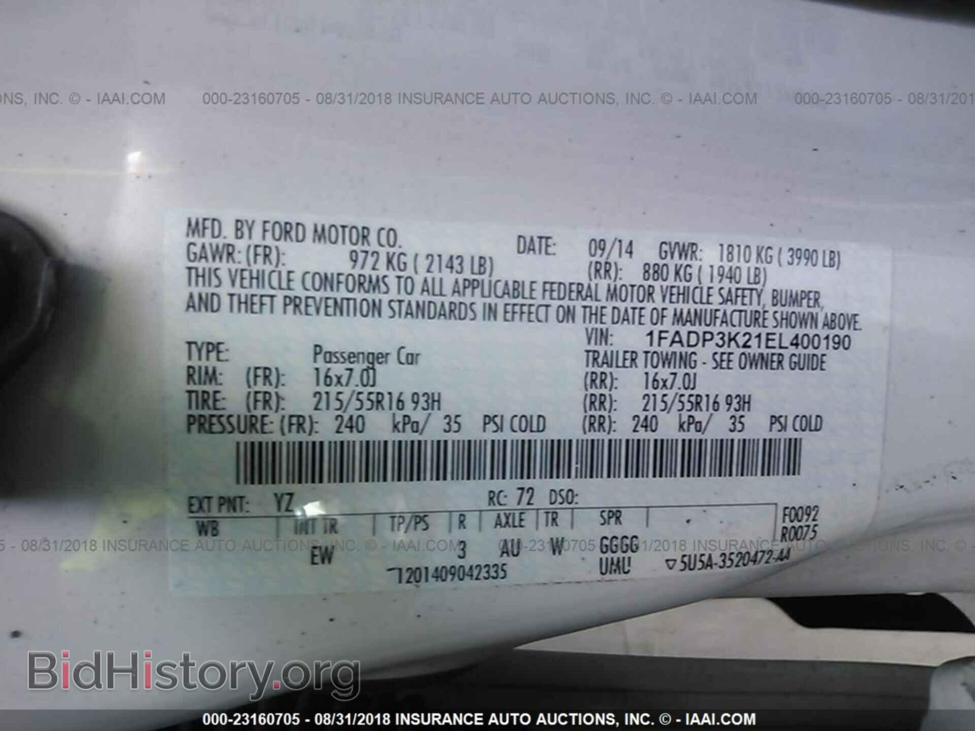 2014 Ford Focus - VIN: 1FADP3K21EL400190 - Фото 9