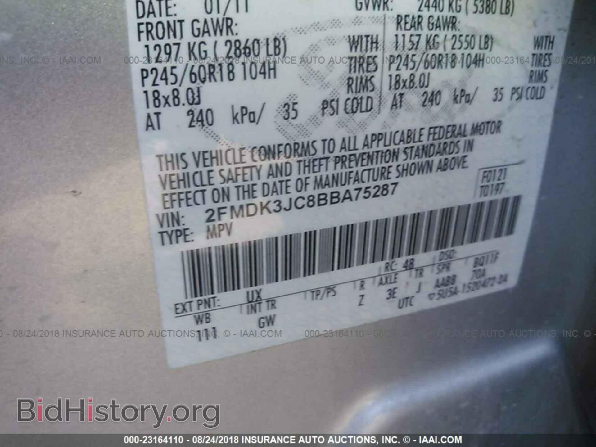 2011 Ford Edge - VIN: 2FMDK3JC8BBA75287 - Фото 9