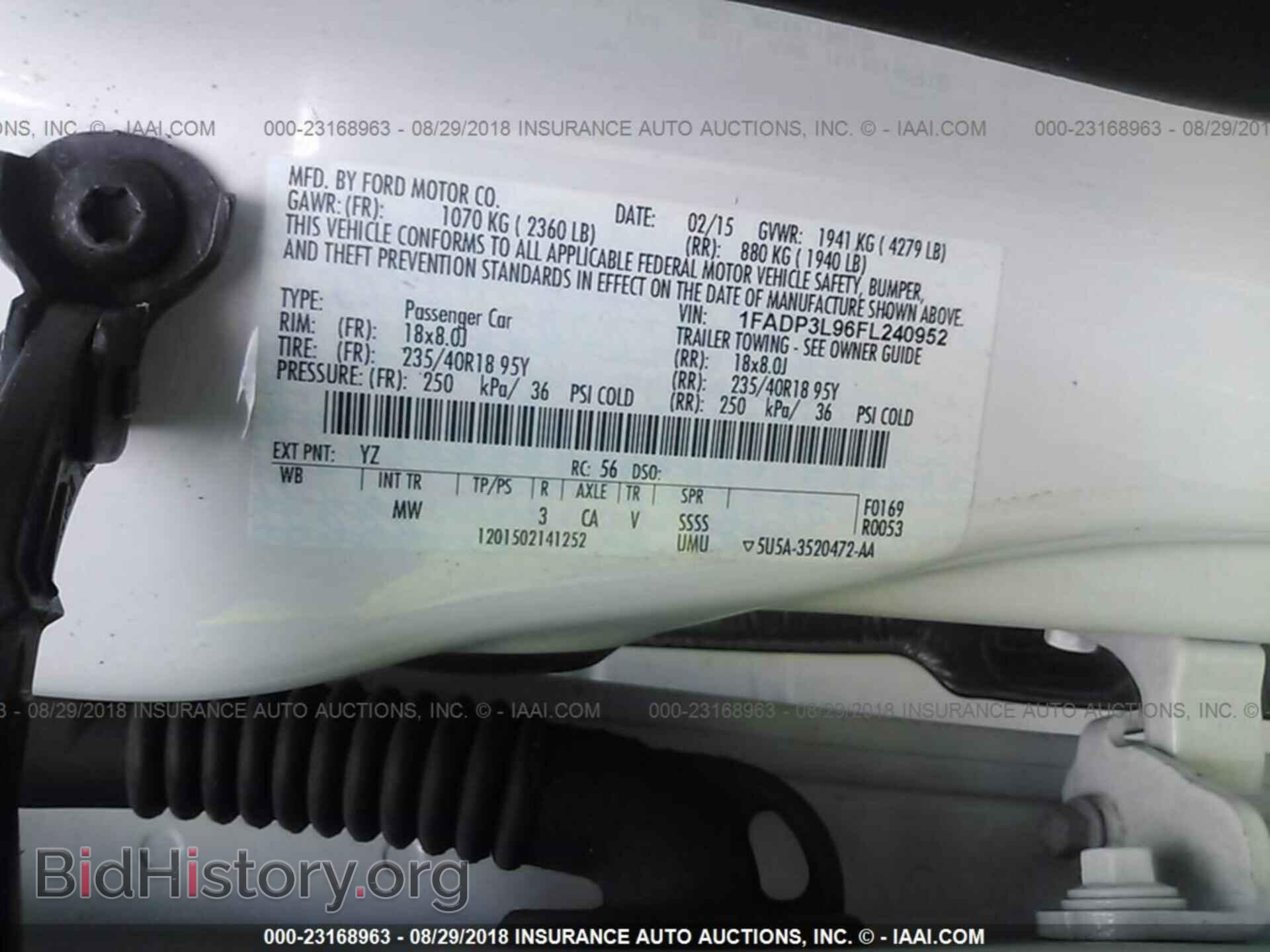 2015 FORD FOCUS - VIN: 1FADP3L96FL240952 - Фото 9