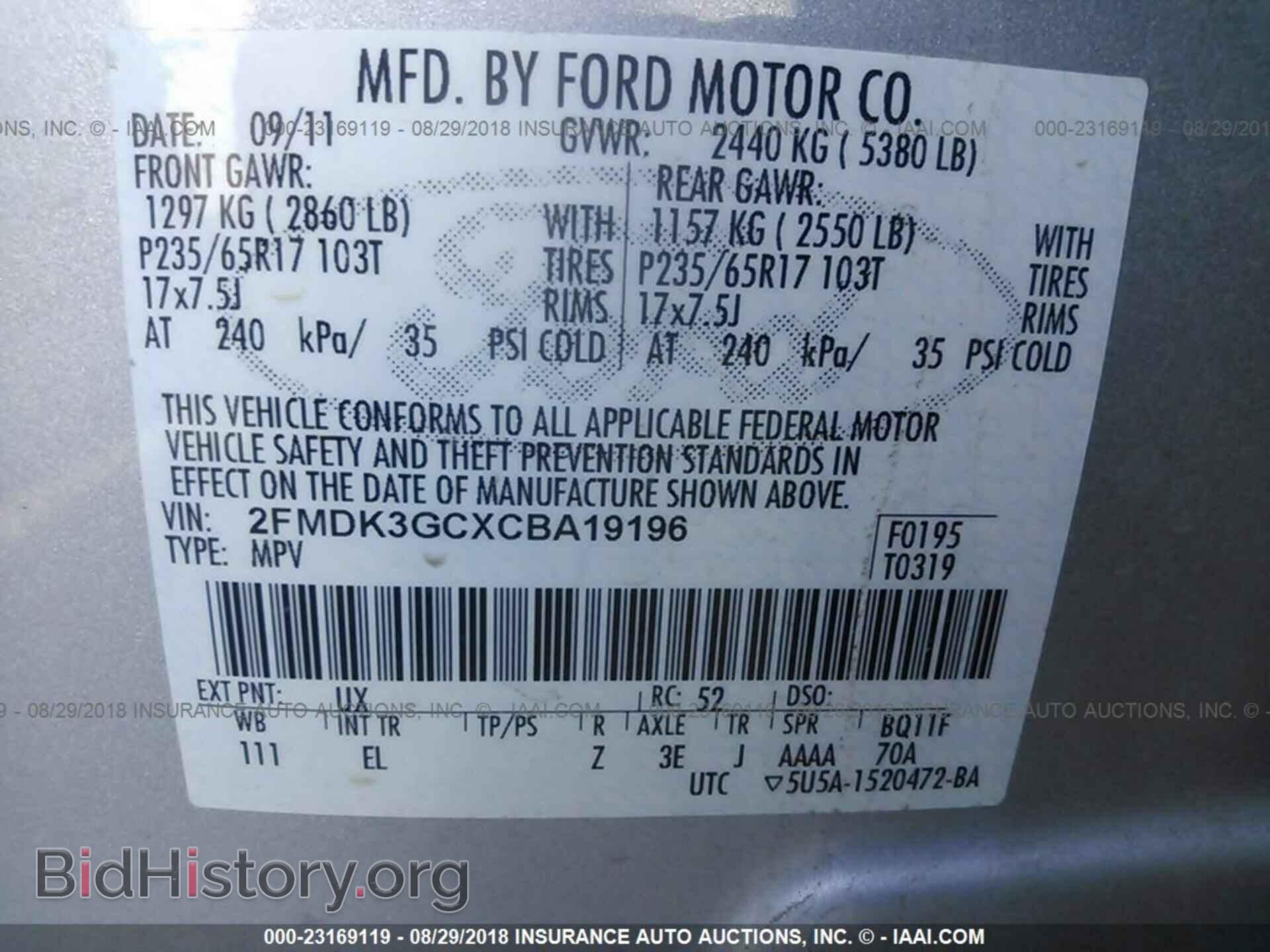 2012 Ford Edge - VIN: 2FMDK3GCXCBA19196 - Фото 9