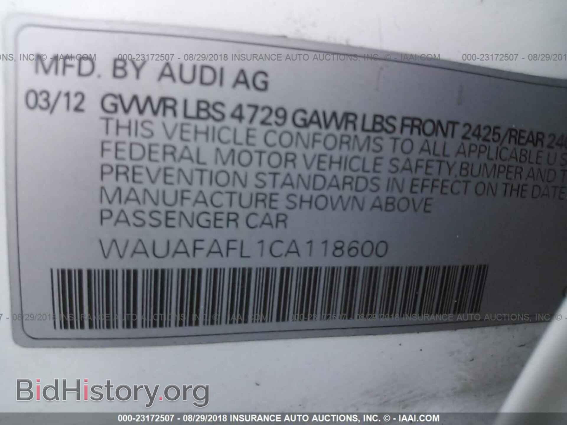 2012 Audi A4 - VIN: WAUAFAFL1CA118600 - Photo 9