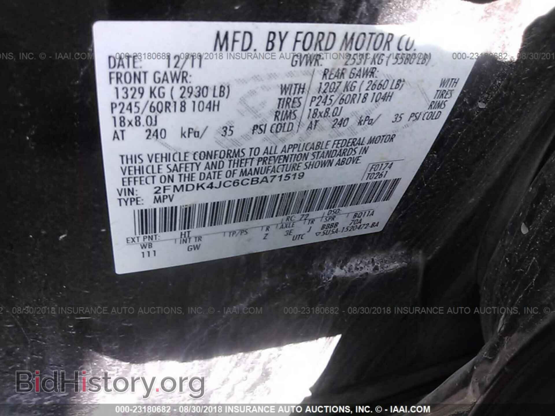 2012 Ford Edge - VIN: 2FMDK4JC6CBA71519 - Photo 9