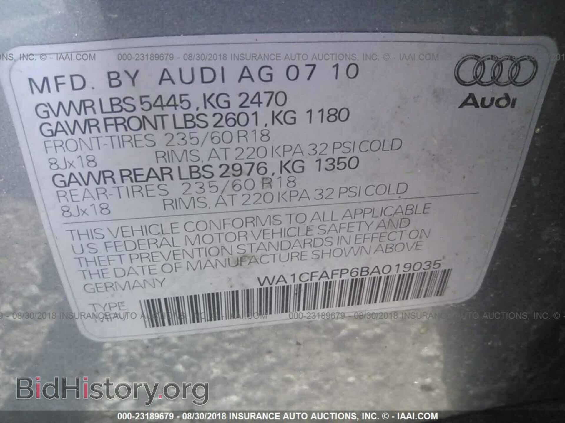 2011 Audi Q5 - VIN: WA1CFAFP6BA019035 - Photo 9