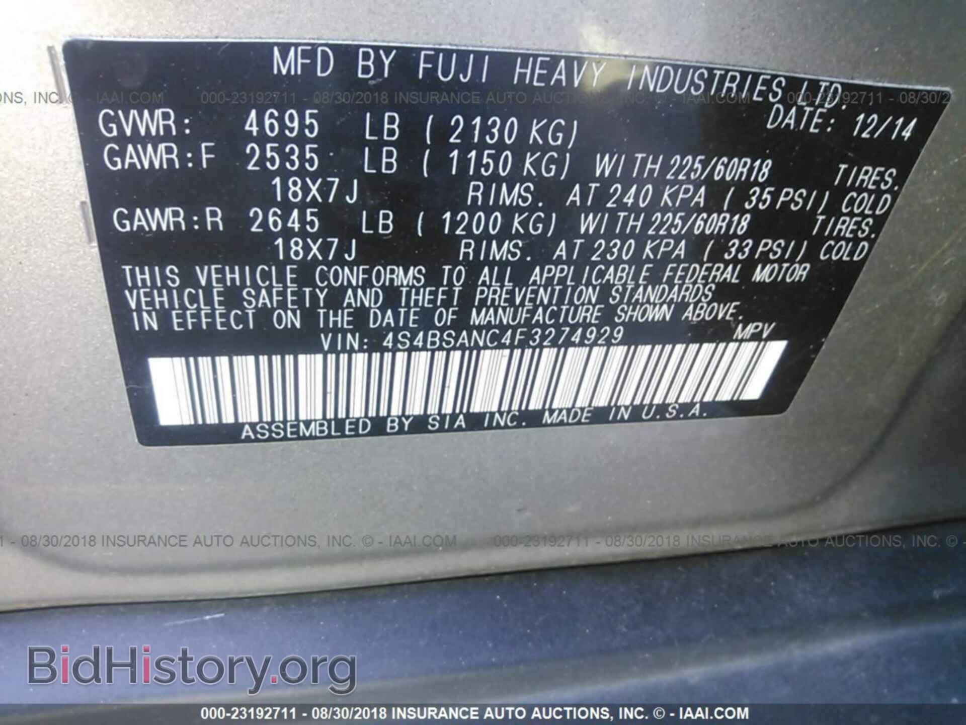 2015 Subaru Outback - VIN: 4S4BSANC4F3274929 - Photo 9