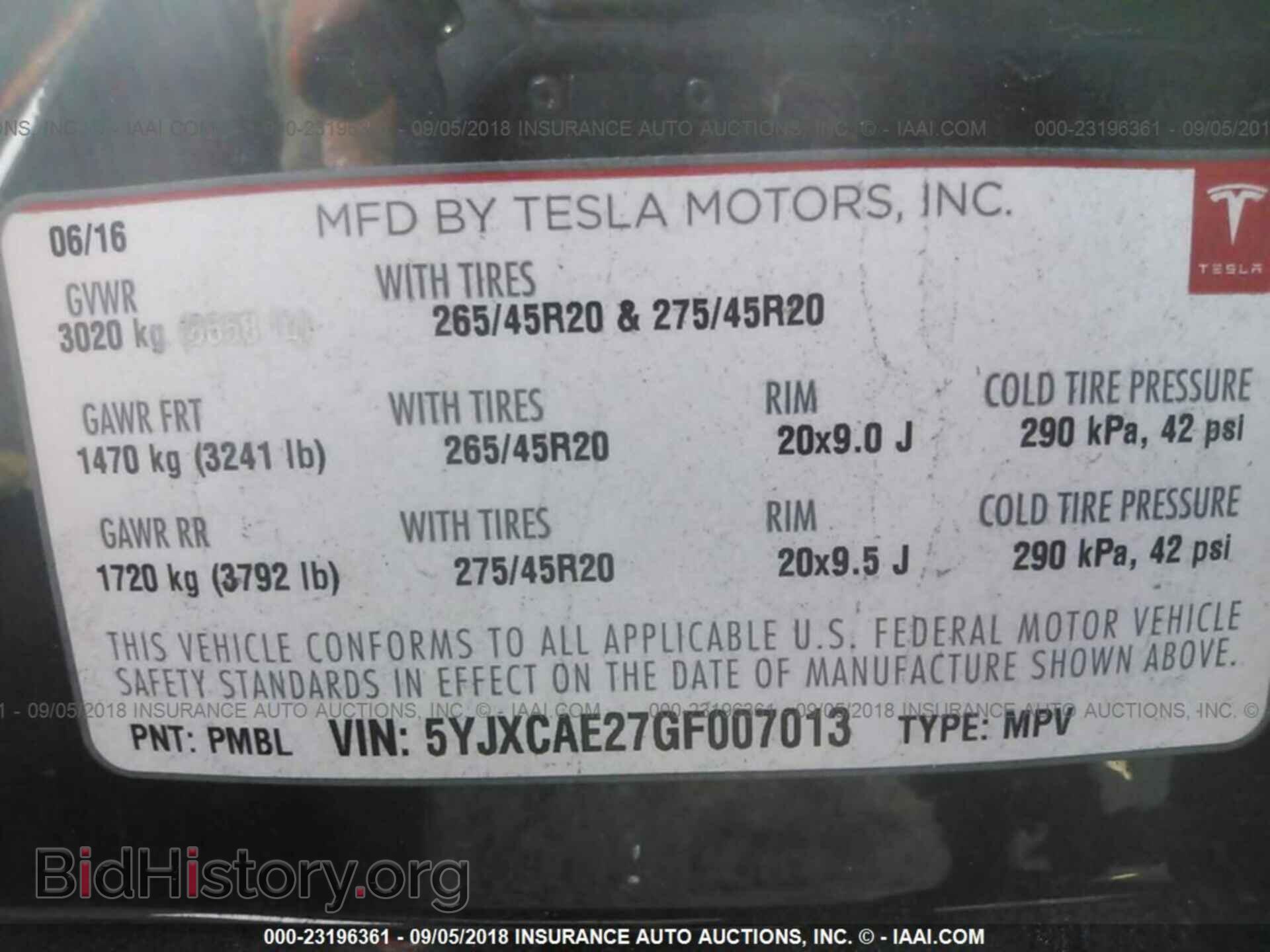 2016 Tesla Model x - VIN: 5YJXCAE27GF007013 - Фото 9