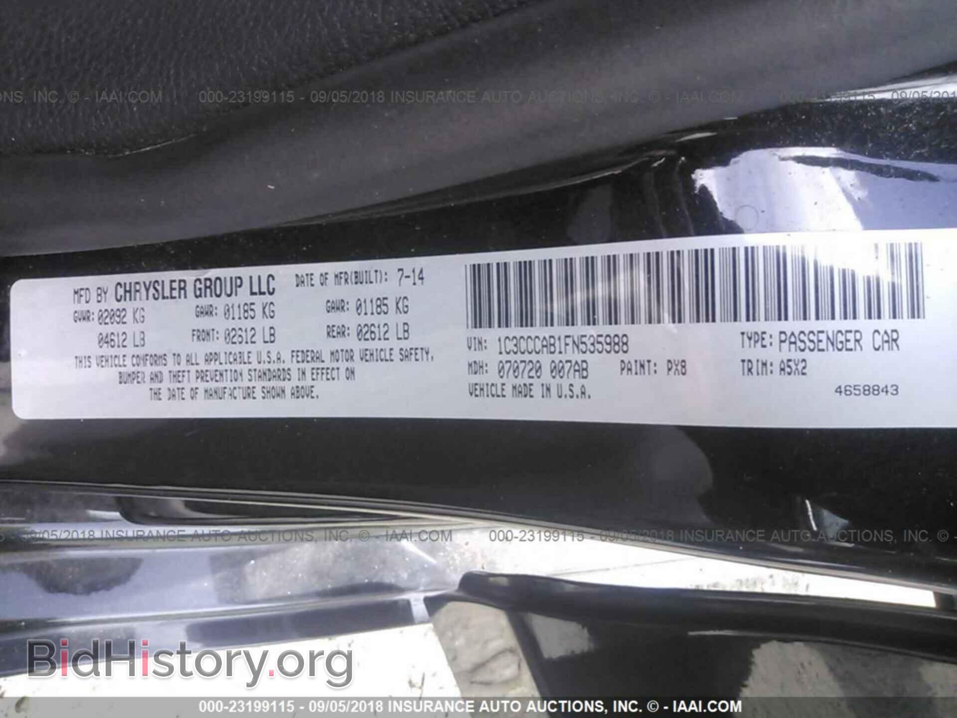 2015 Chrysler 200 - VIN: 1C3CCCAB1FN535988 - Photo 9