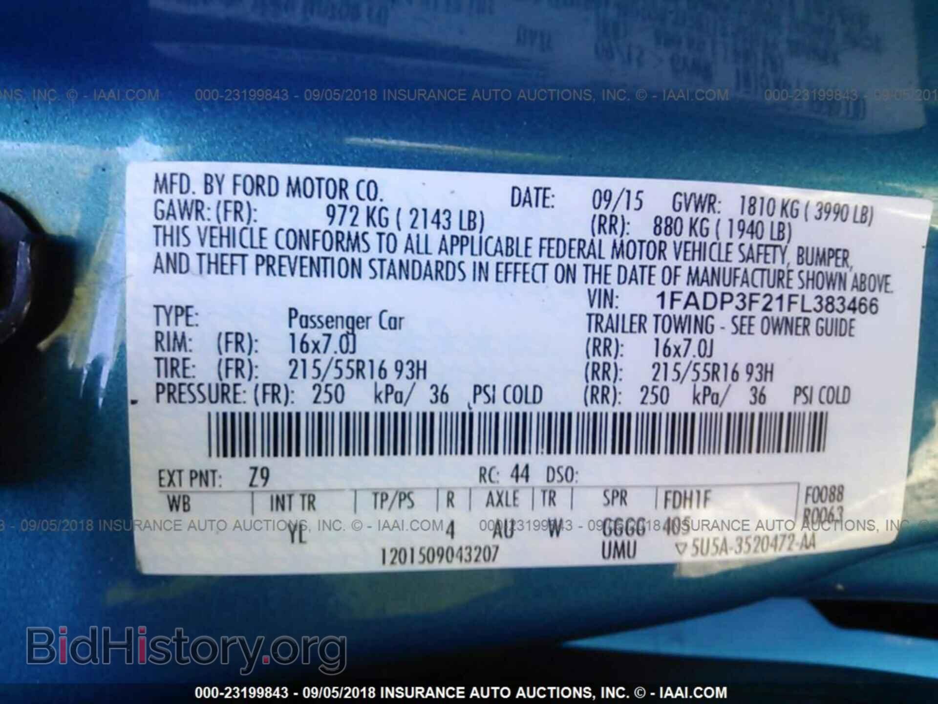 2015 Ford Focus - VIN: 1FADP3F21FL383466 - Фото 9