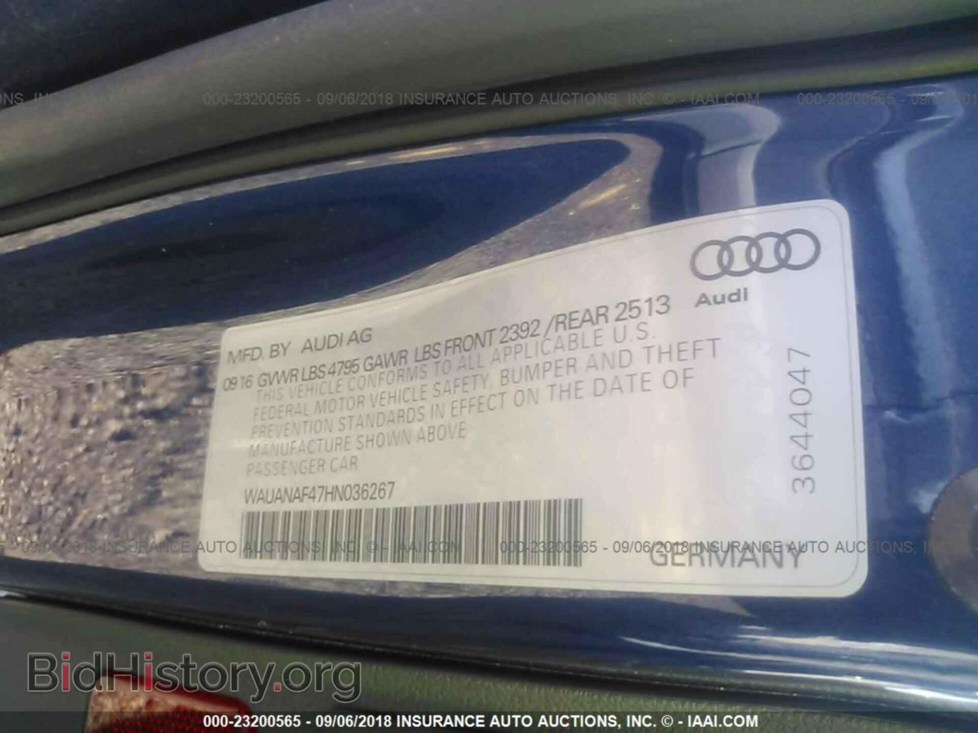2017 Audi A4 - VIN: WAUANAF47HN036267 - Фото 9