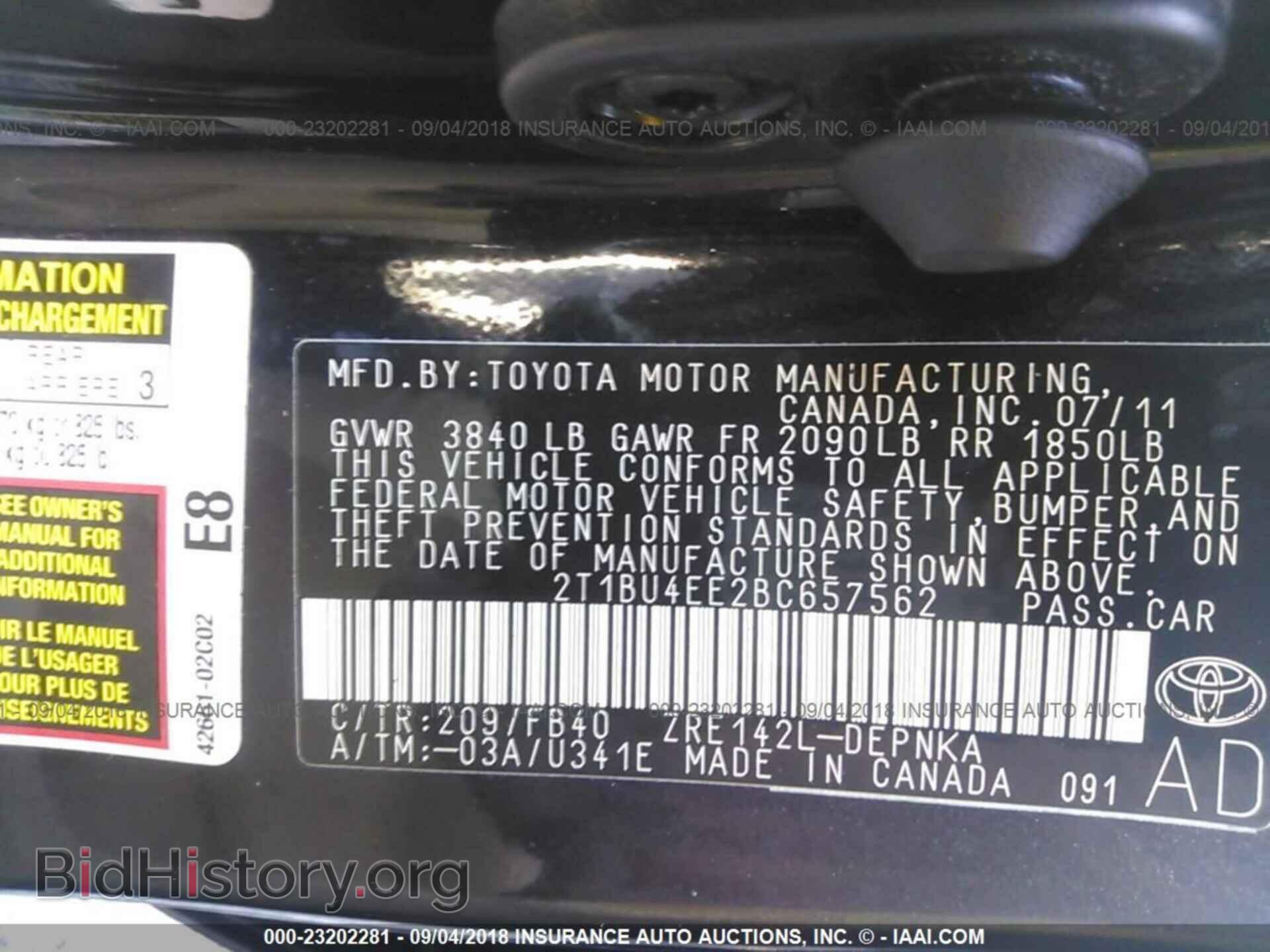 2011 Toyota Corolla - VIN: 2T1BU4EE2BC657562 - Photo 9