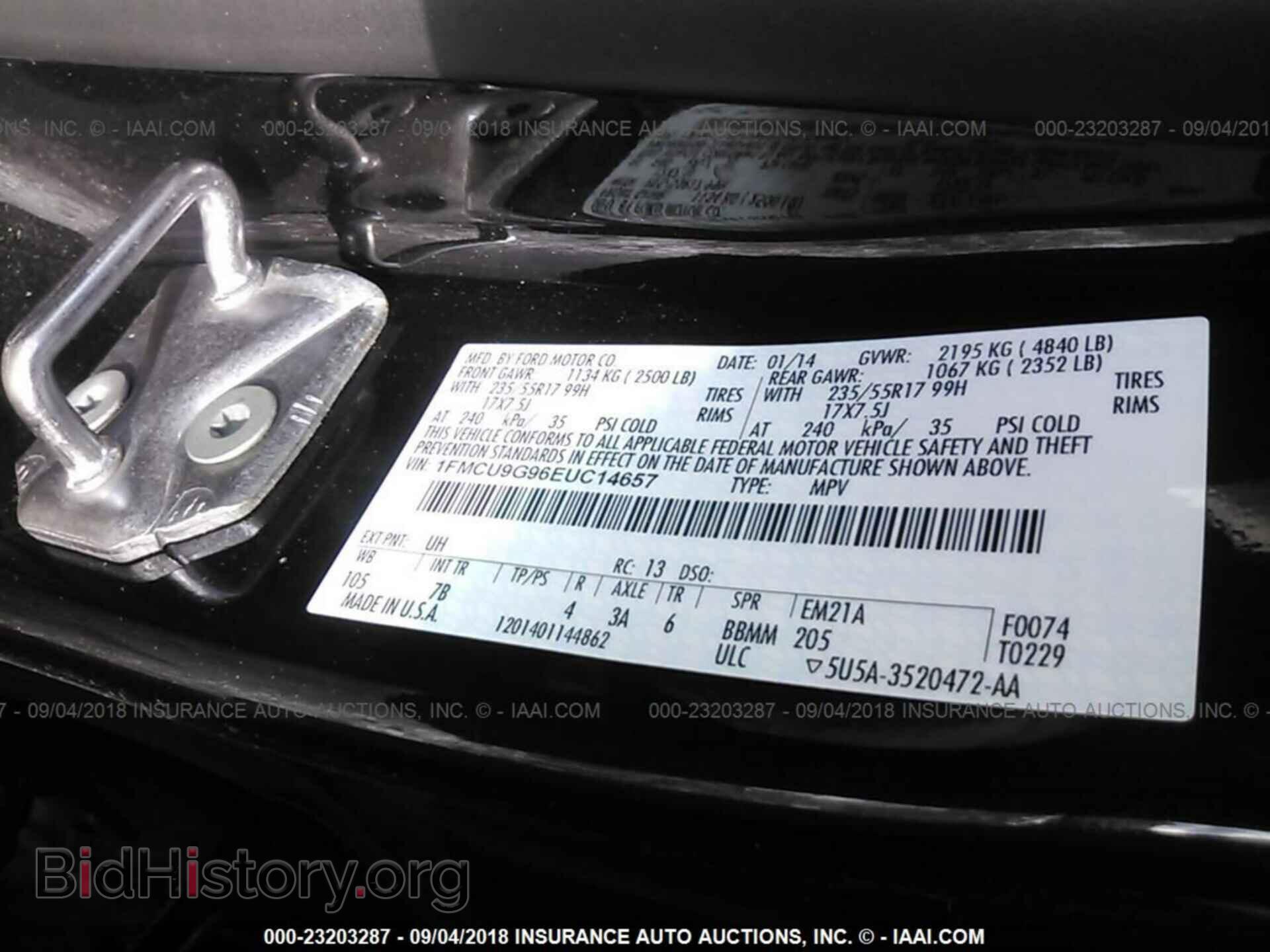 2014 Ford Escape - VIN: 1FMCU9G96EUC14657 - Фото 9