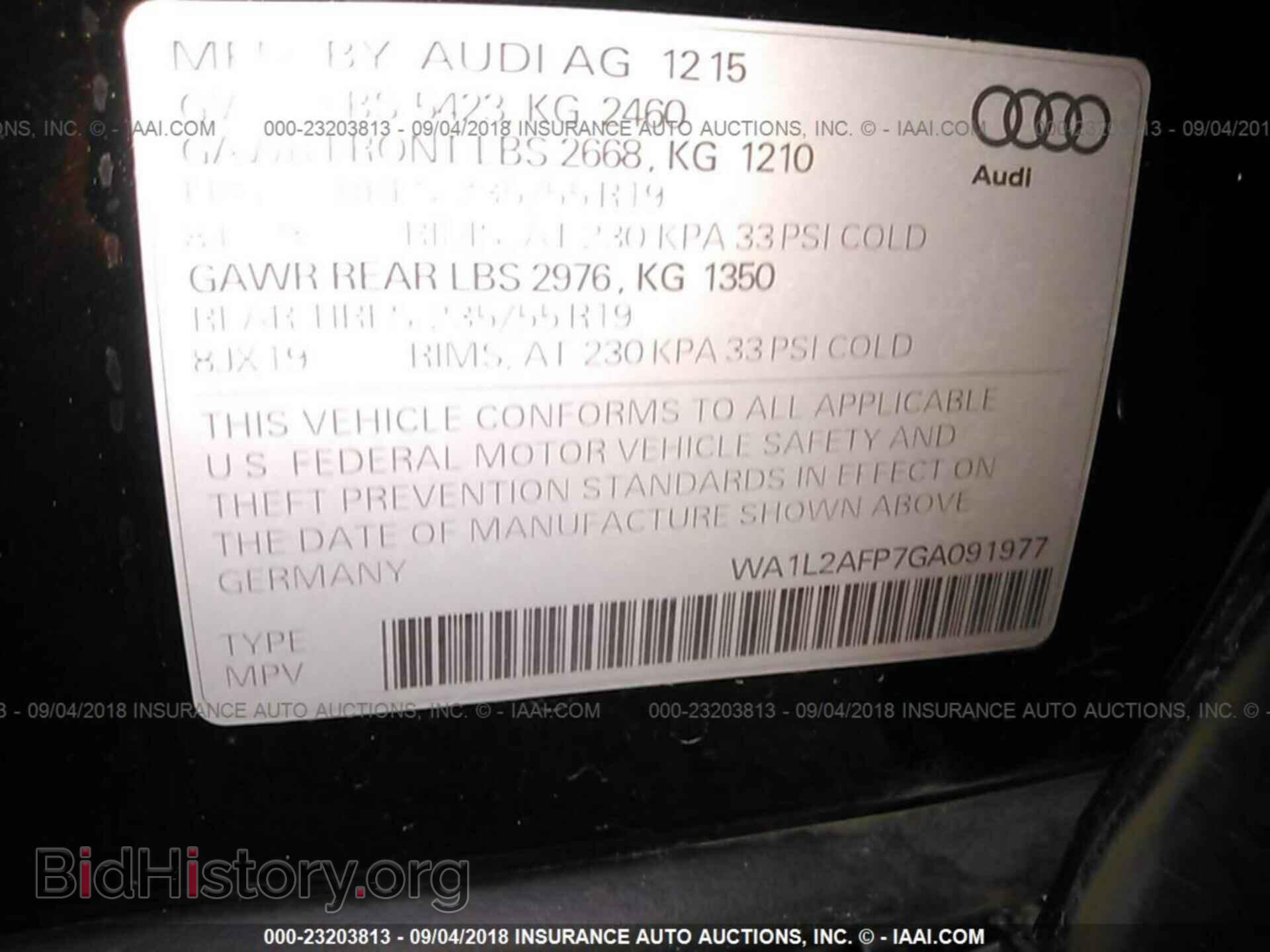 2016 Audi Q5 - VIN: WA1L2AFP7GA091977 - Photo 9