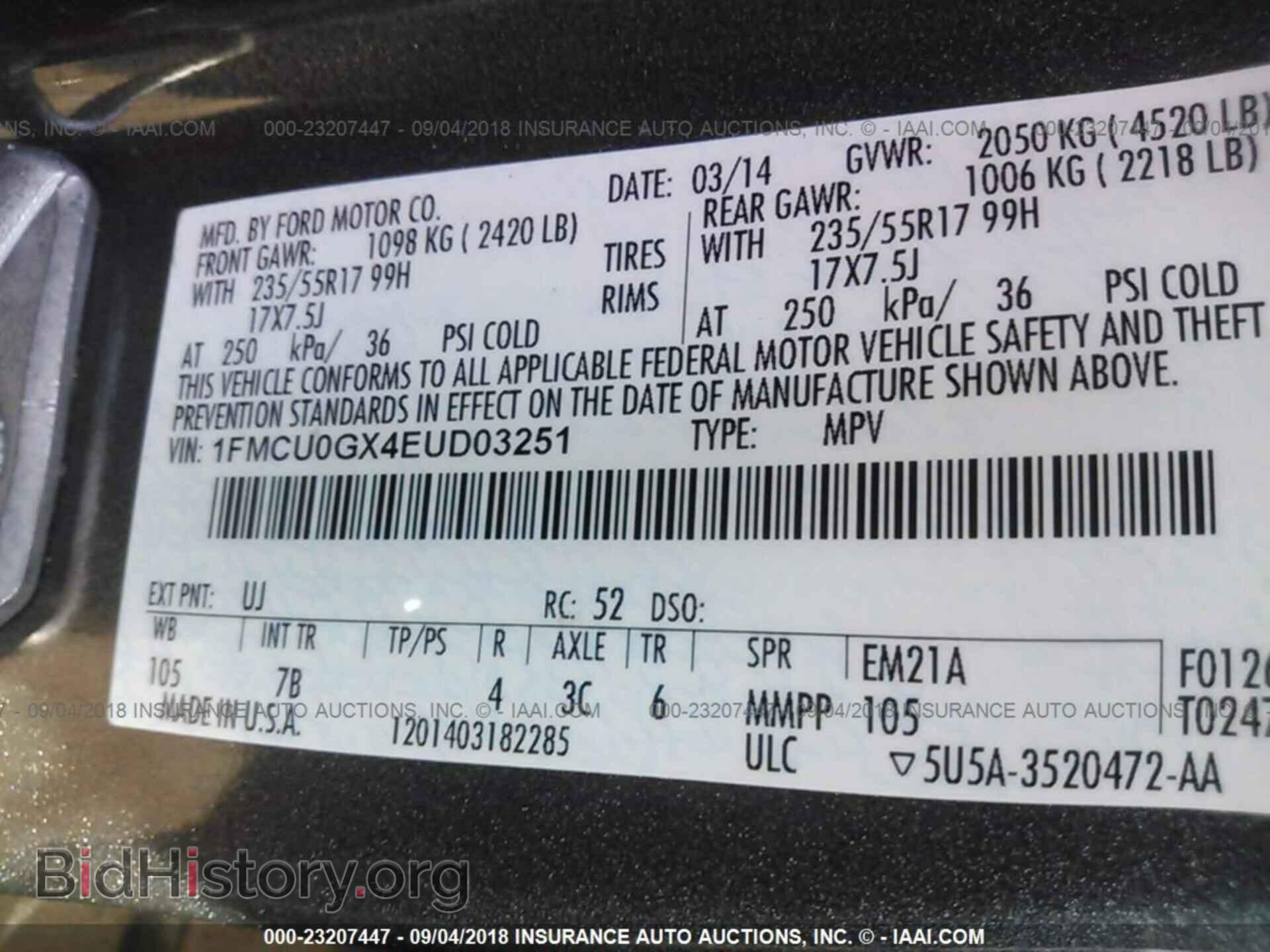 2014 Ford Escape - VIN: 1FMCU0GX4EUD03251 - Фото 9