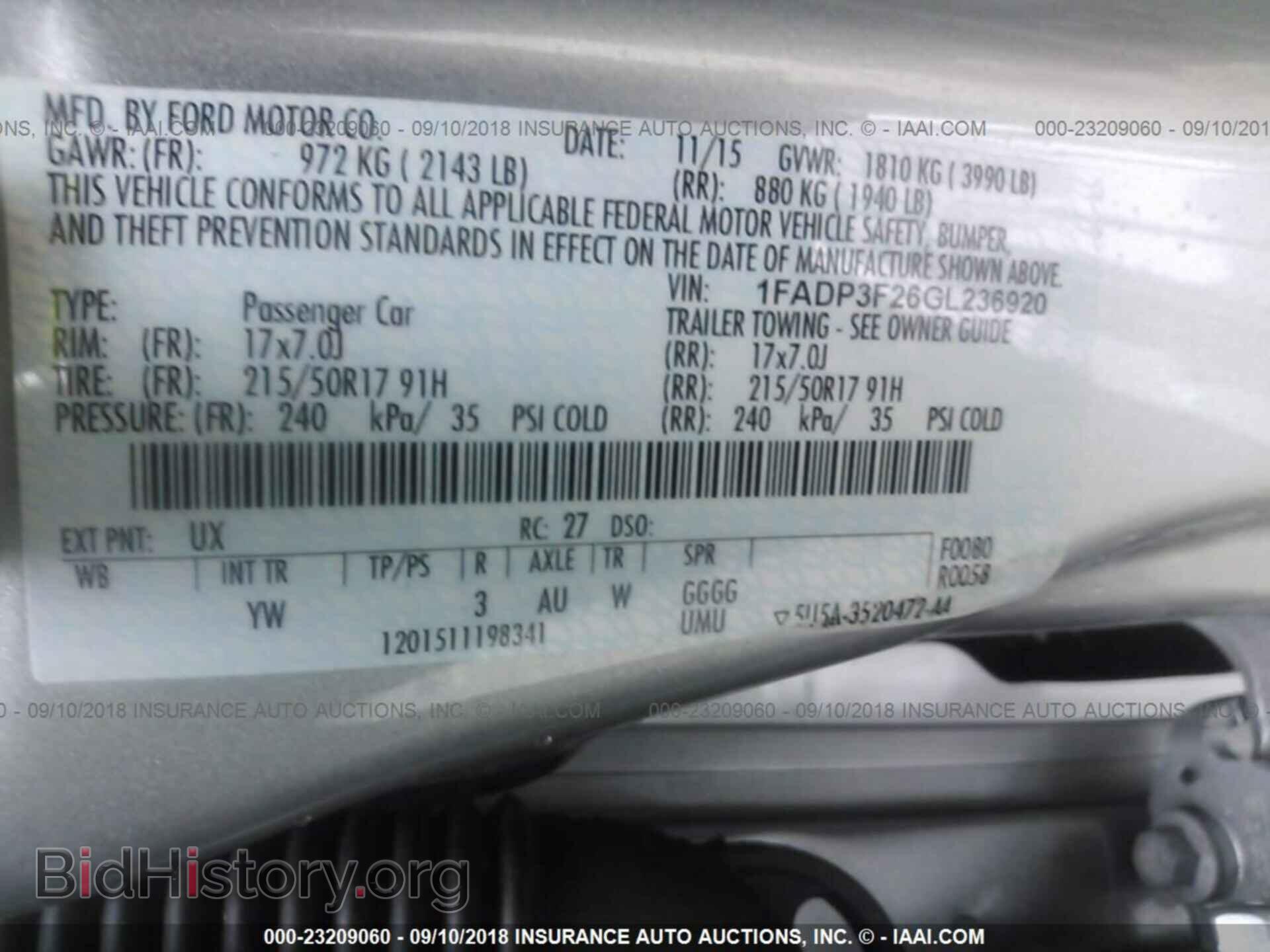 2016 Ford Focus - VIN: 1FADP3F26GL236920 - Фото 9