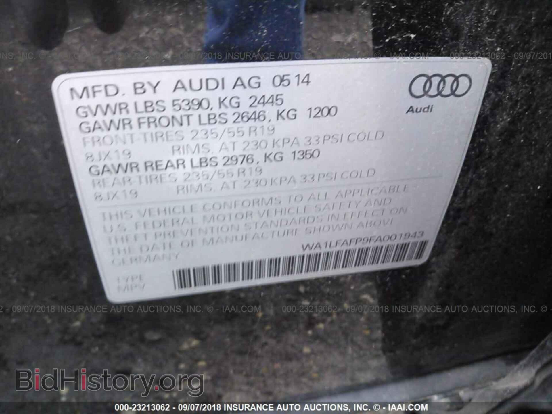 2015 Audi Q5 - VIN: WA1LFAFP9FA001943 - Фото 9