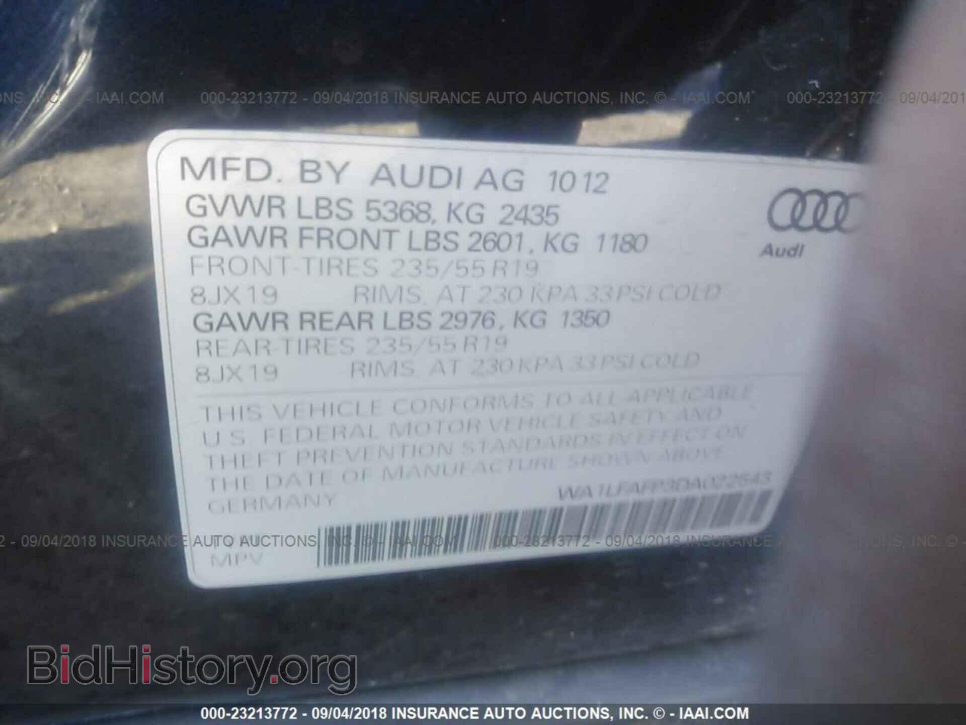 2013 Audi Q5 - VIN: WA1LFAFP3DA022543 - Photo 9