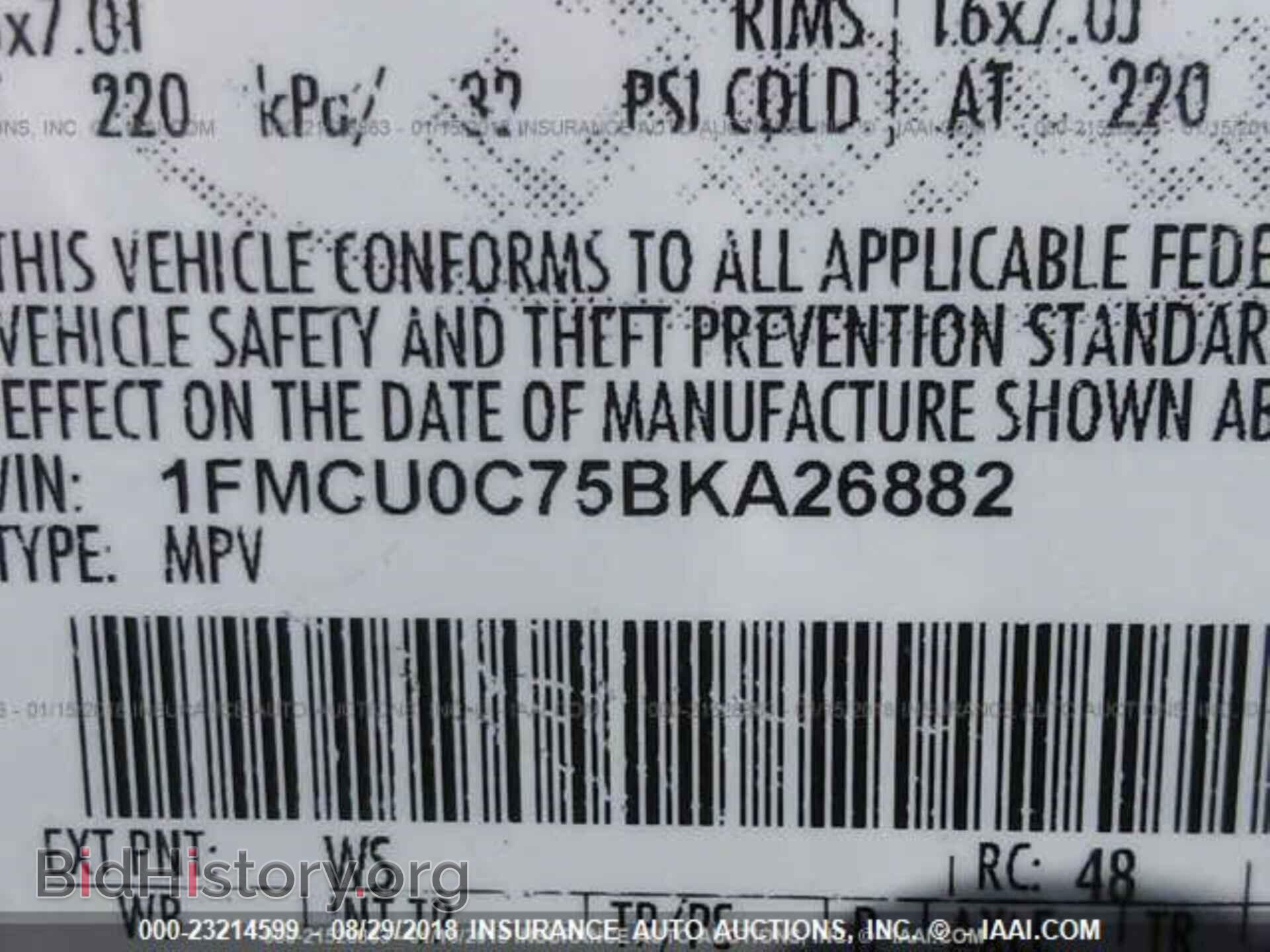 2011 FORD ESCAPE - VIN: 1FMCU0C75BKA26882 - Photo 9