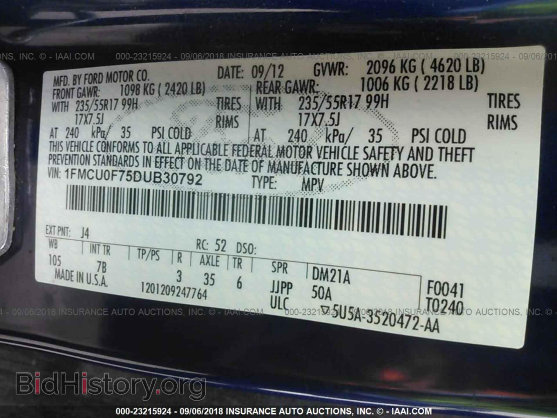 2013 Ford Escape - VIN: 1FMCU0F75DUB30792 - Фото 9