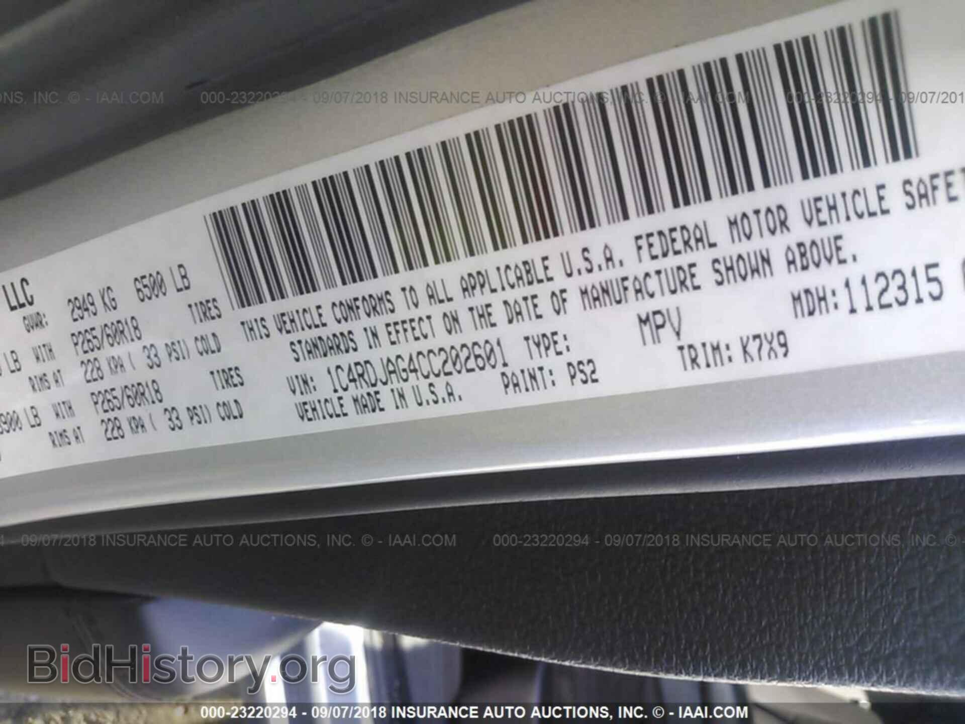 2012 Dodge Durango - VIN: 1C4RDJAG4CC202601 - Photo 9