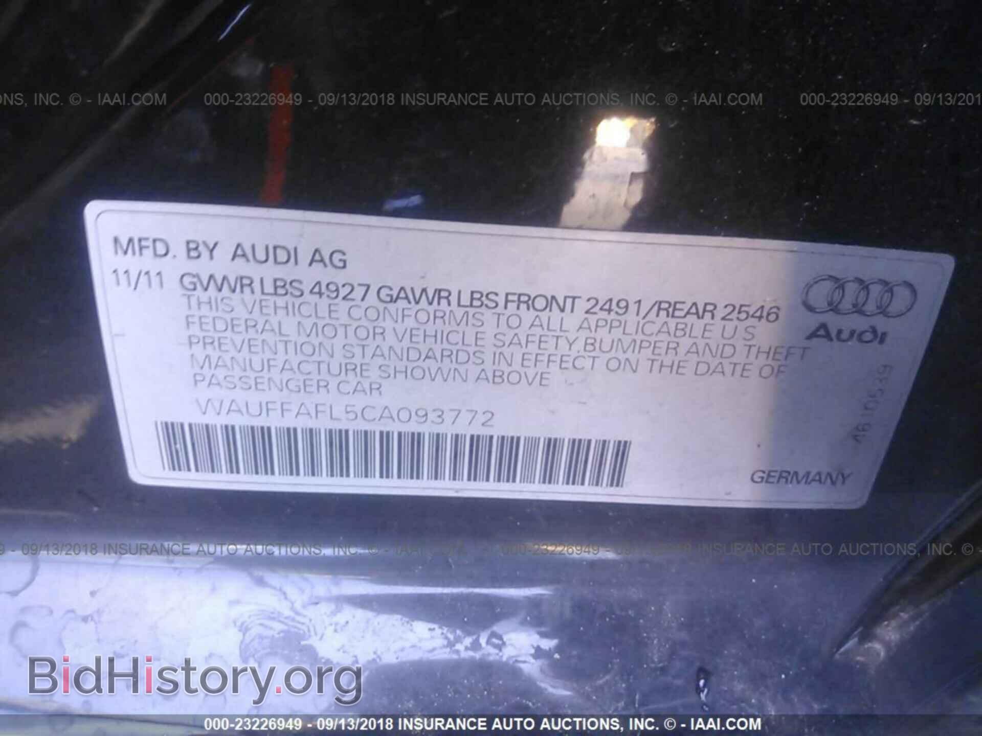 2012 Audi A4 - VIN: WAUFFAFL5CA093772 - Фото 9