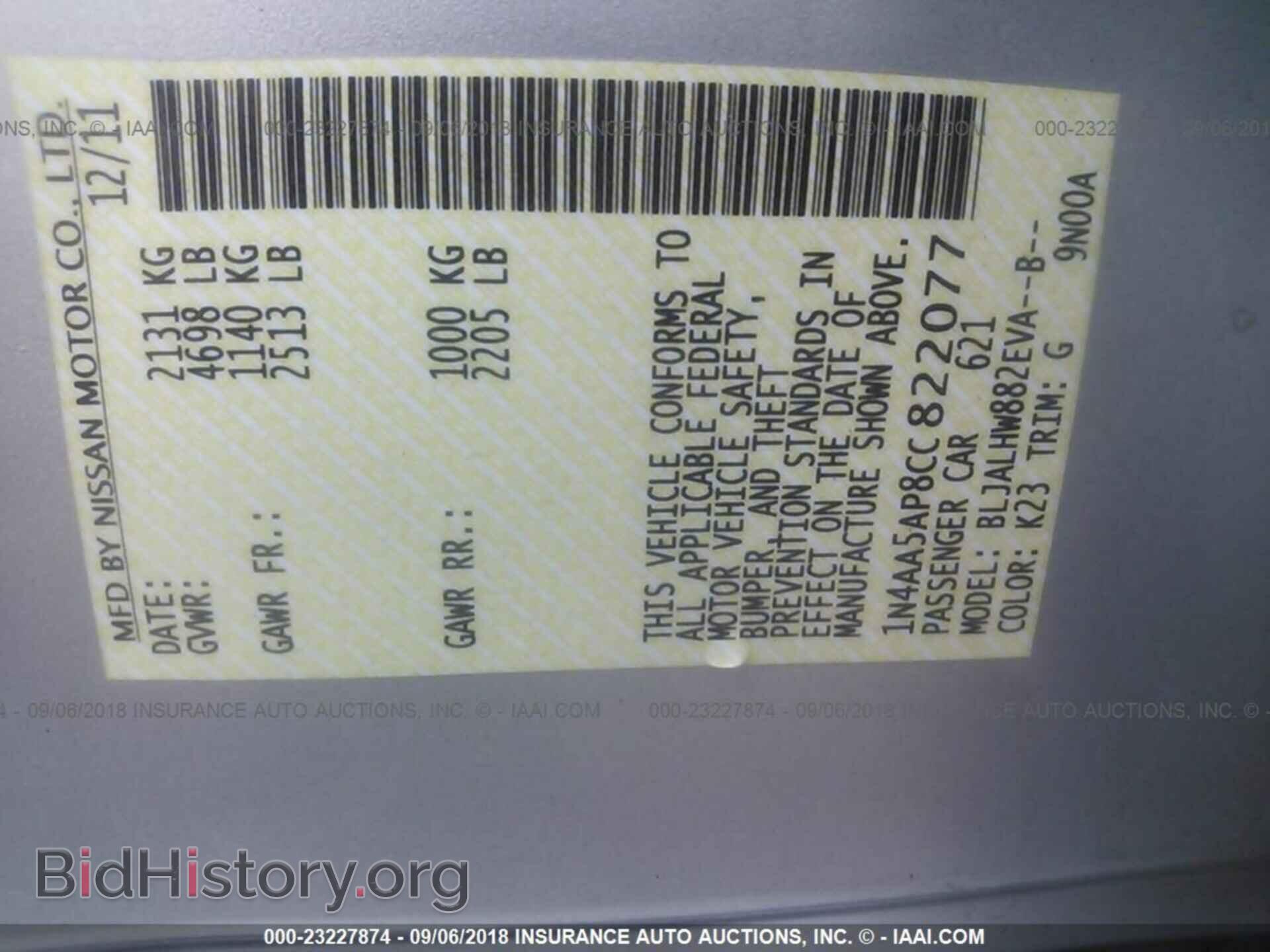 2012 Nissan Maxima - VIN: 1N4AA5AP8CC822077 - Фото 9