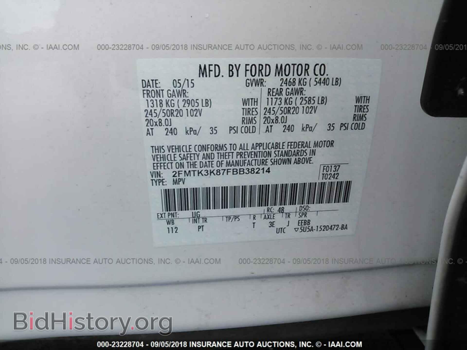 2015 Ford Edge - VIN: 2FMTK3K87FBB38214 - Фото 9