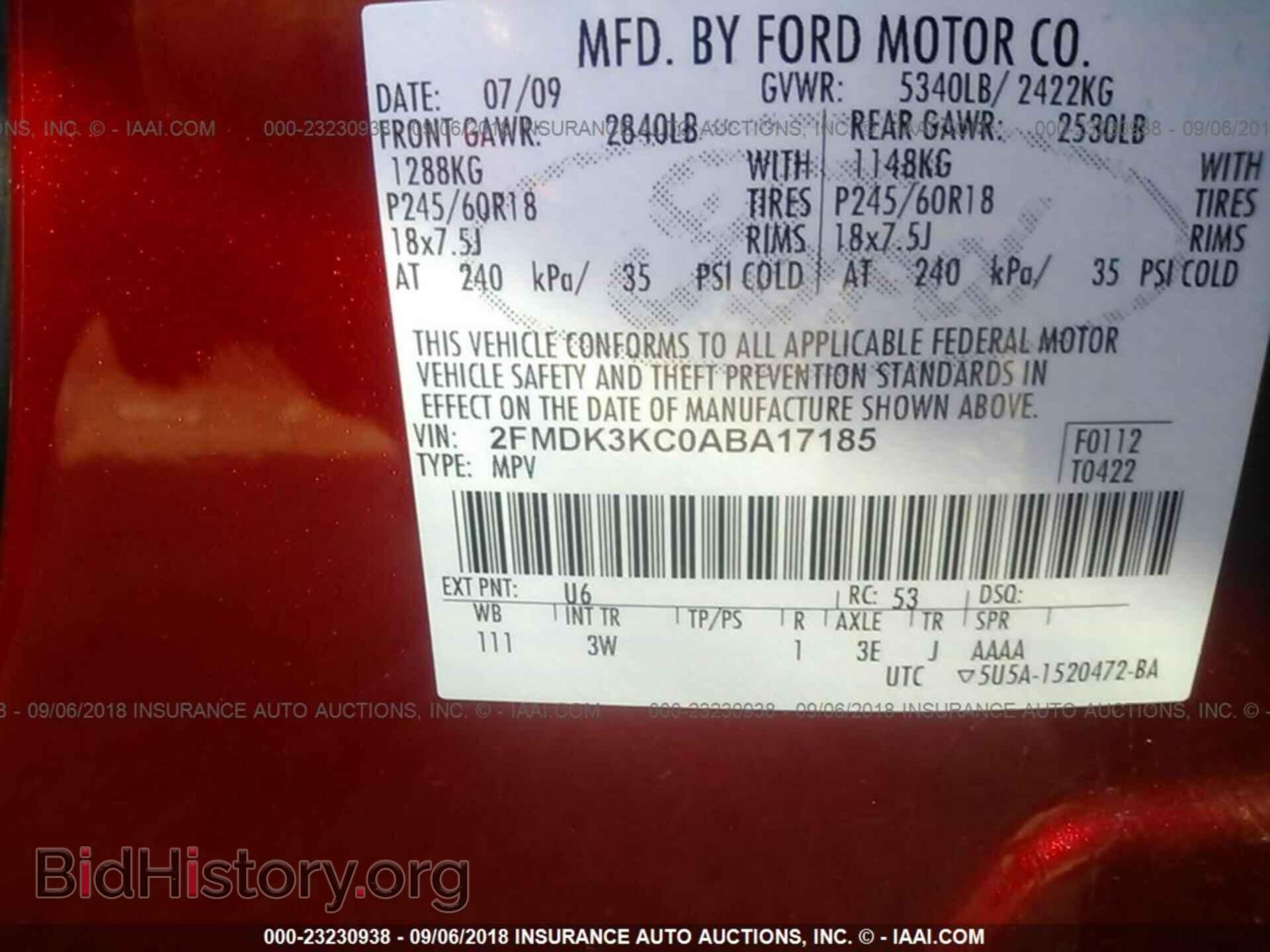 2010 FORD EDGE - VIN: 2FMDK3KC0ABA17185 - Photo 9