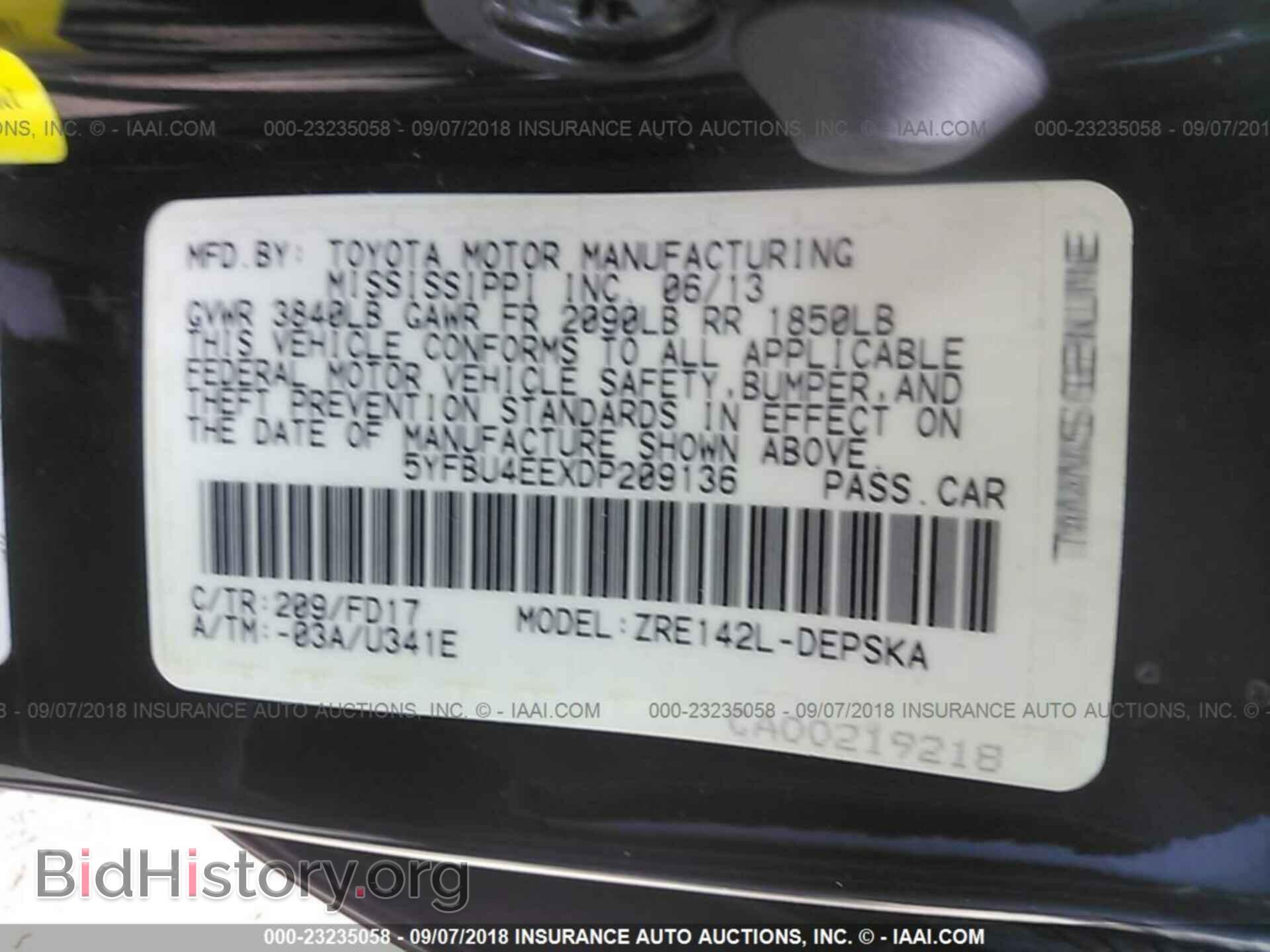 2013 Toyota Corolla - VIN: 5YFBU4EEXDP209136 - Фото 9