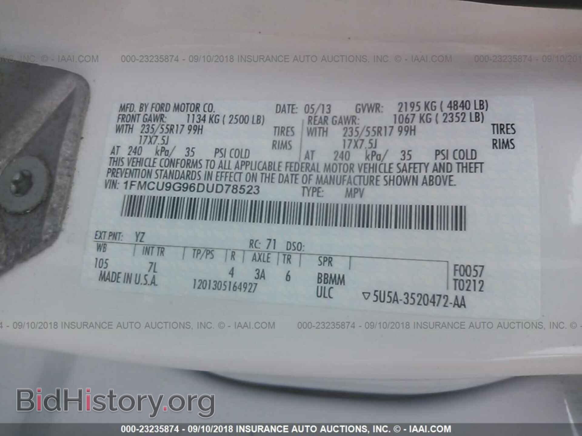 2013 Ford Escape - VIN: 1FMCU9G96DUD78523 - Photo 9