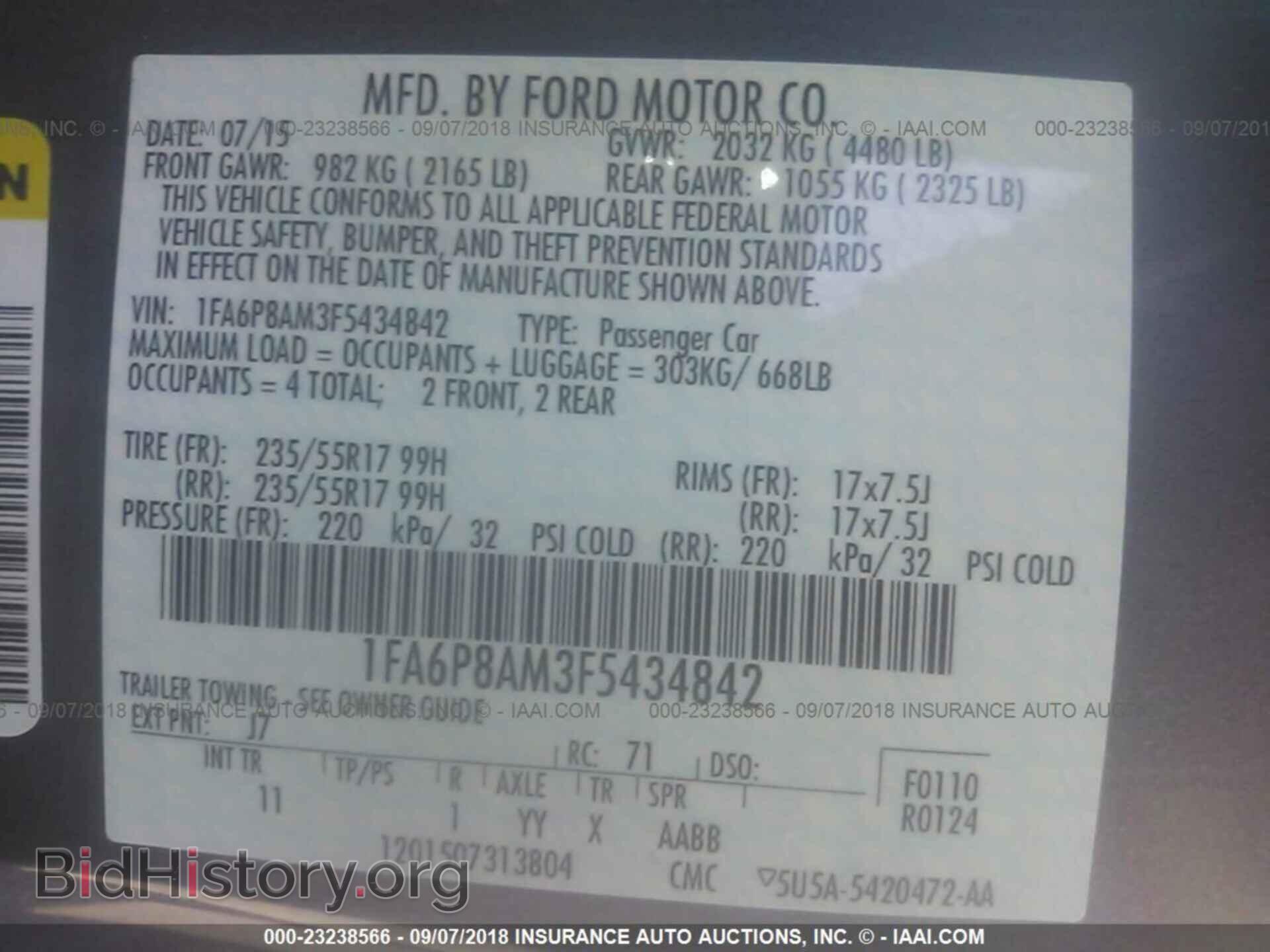 2015 FORD MUSTANG - VIN: 1FA6P8AM3F5434842 - Фото 9