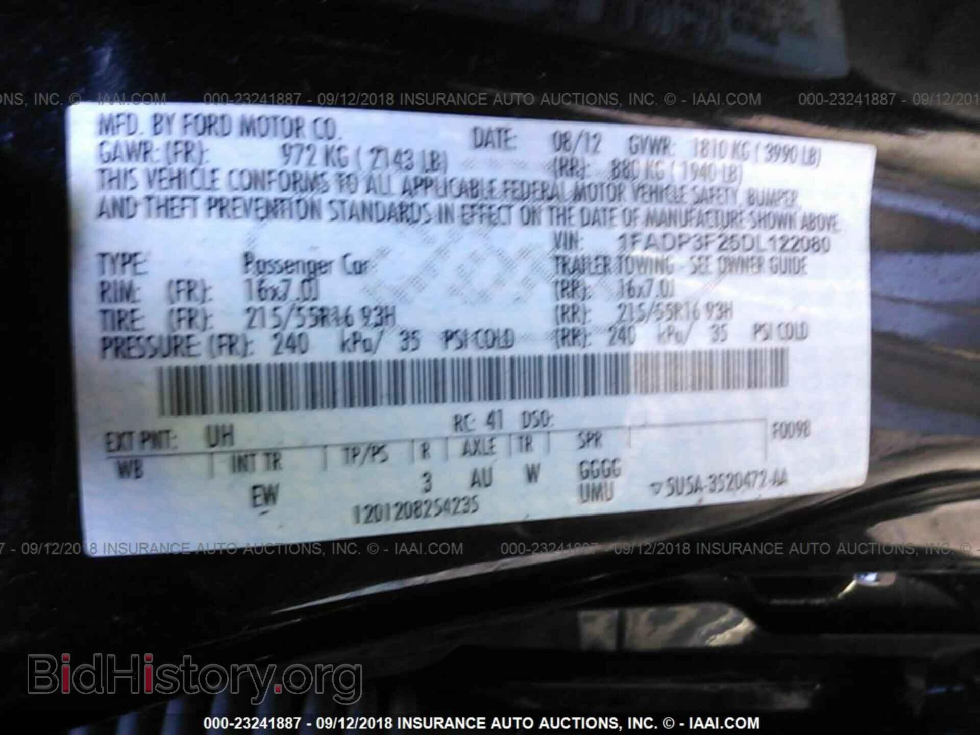 2013 FORD FOCUS - VIN: 1FADP3F25DL122080 - Фото 9