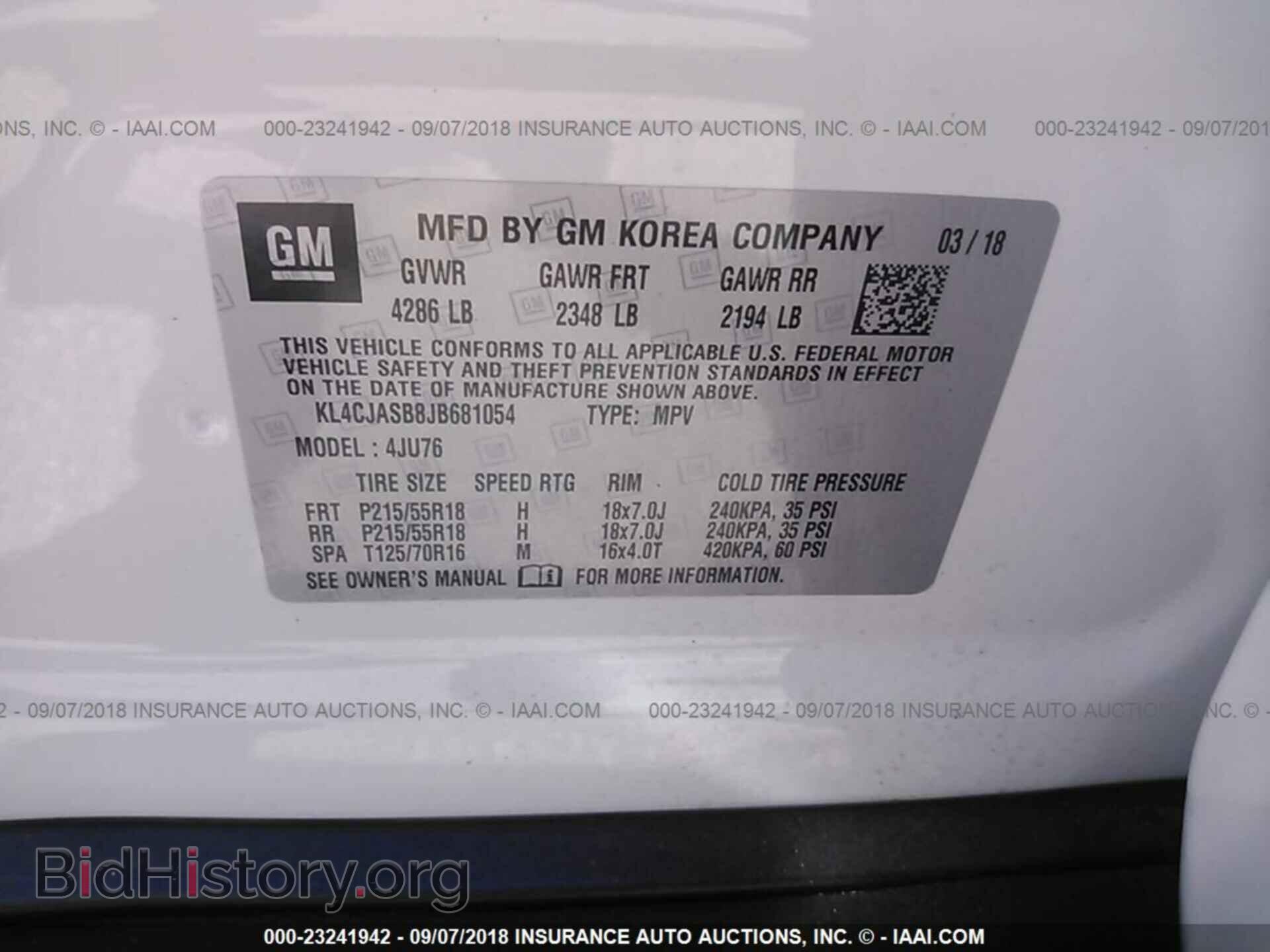 2018 BUICK ENCORE - VIN: KL4CJASB8JB681054 - Фото 9