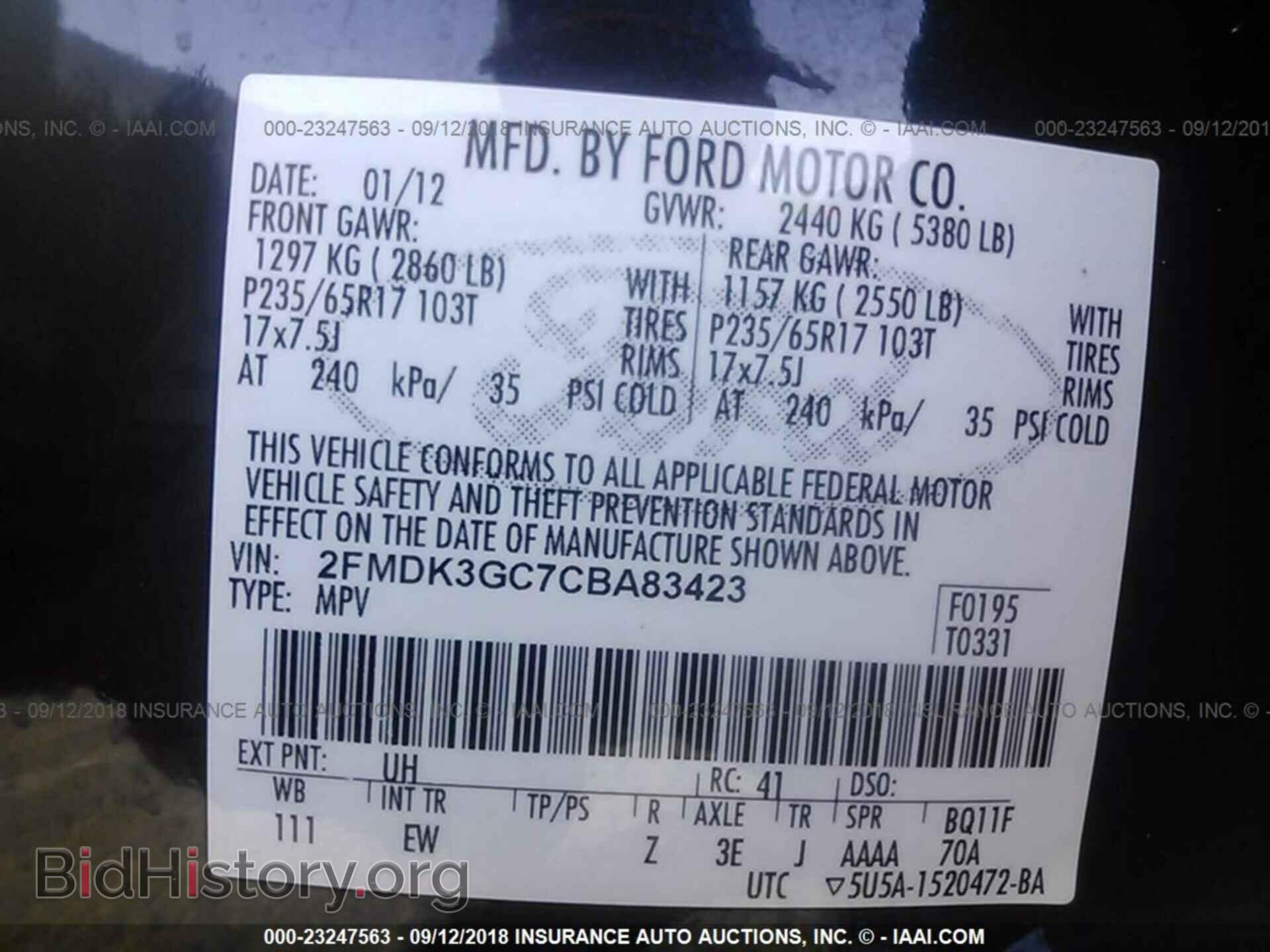 2012 Ford Edge - VIN: 2FMDK3GC7CBA83423 - Photo 9