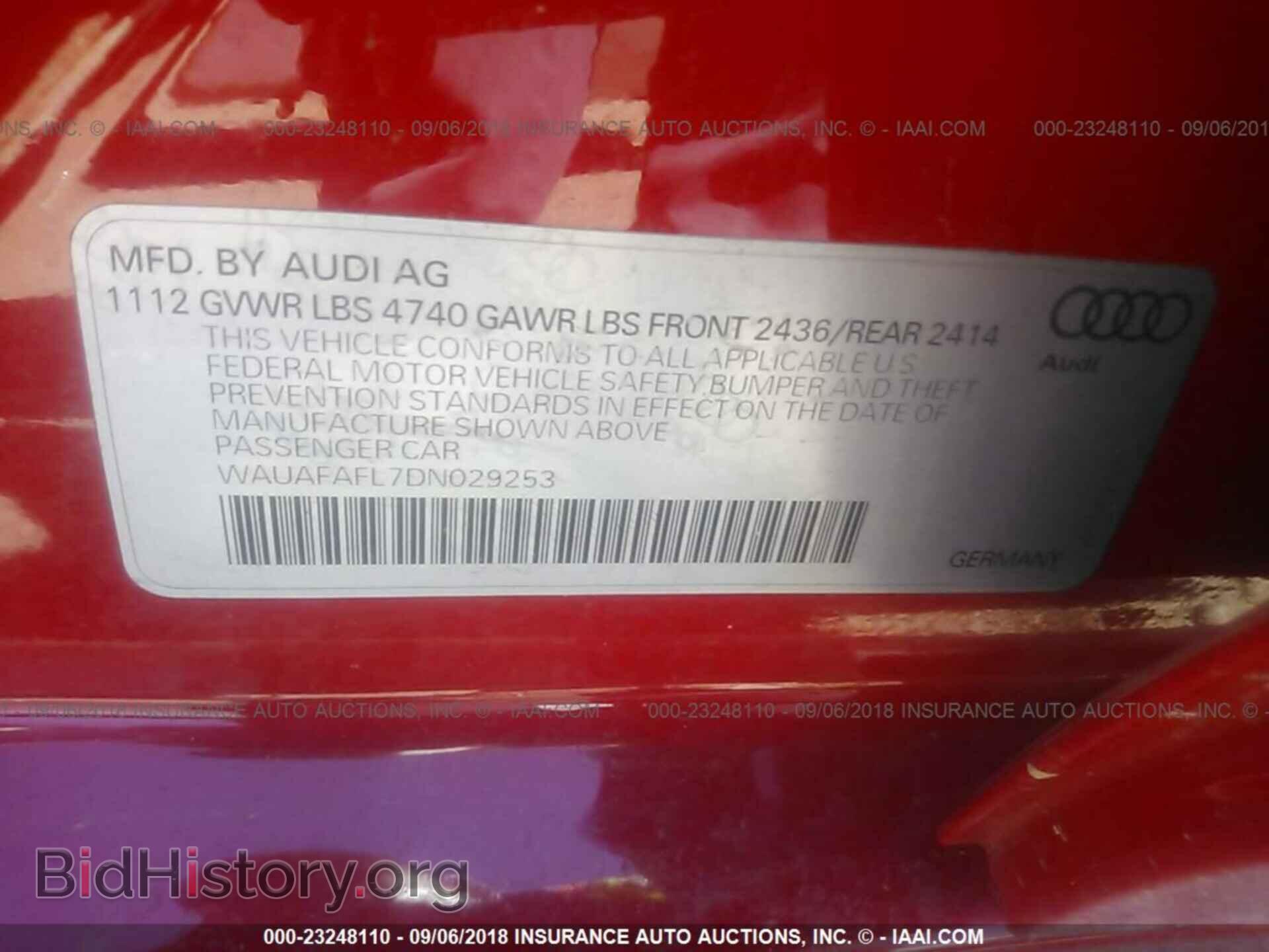 2013 Audi A4 - VIN: WAUAFAFL7DN029253 - Фото 9