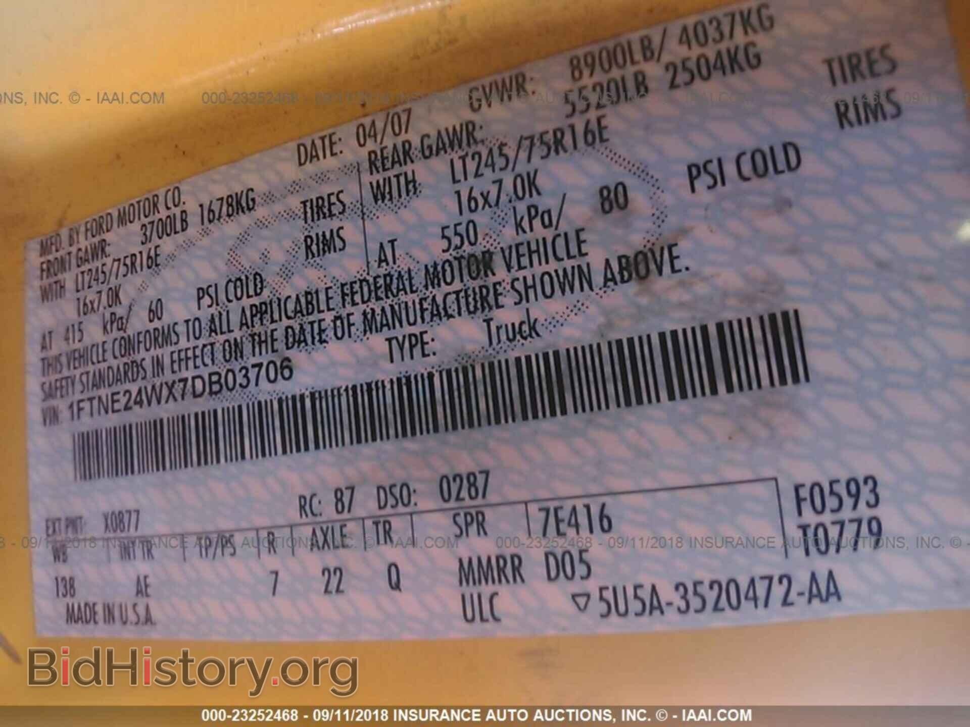 2007 FORD ECONOLINE - VIN: 1FTNE24WX7DB03706 - Фото 9