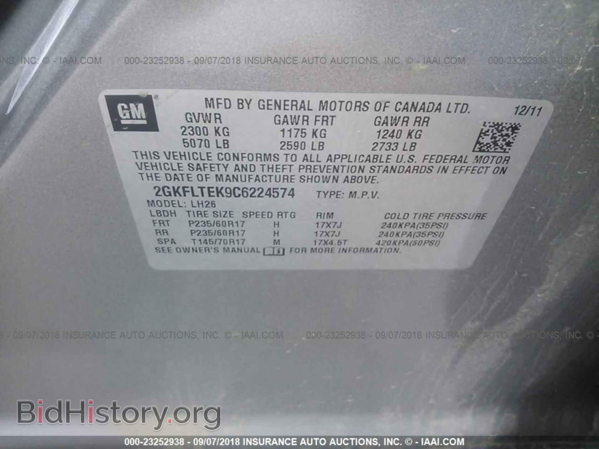 2012 Gmc Terrain - VIN: 2GKFLTEK9C6224574 - Photo 9
