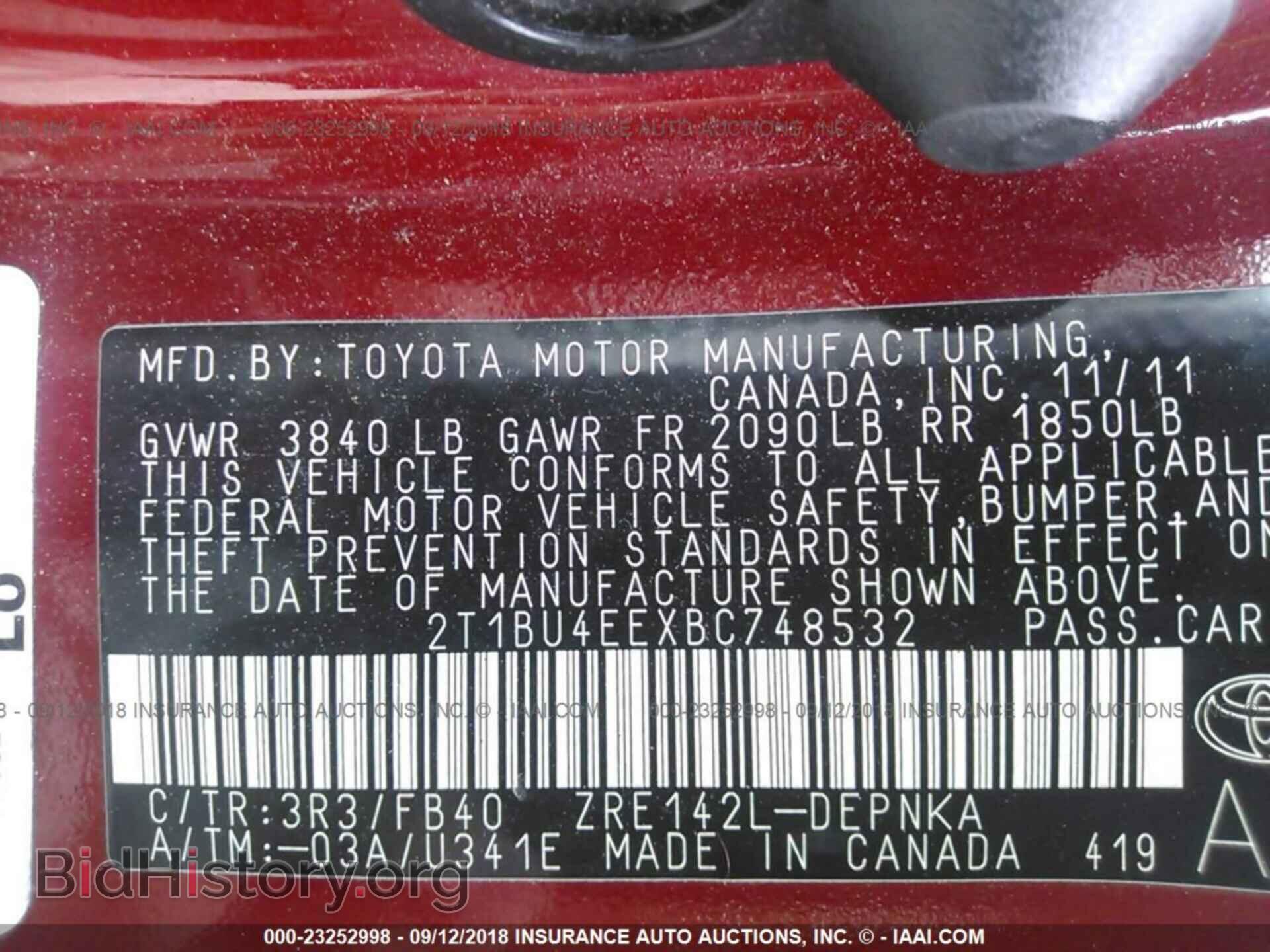 2011 Toyota Corolla - VIN: 2T1BU4EEXBC748532 - Фото 9
