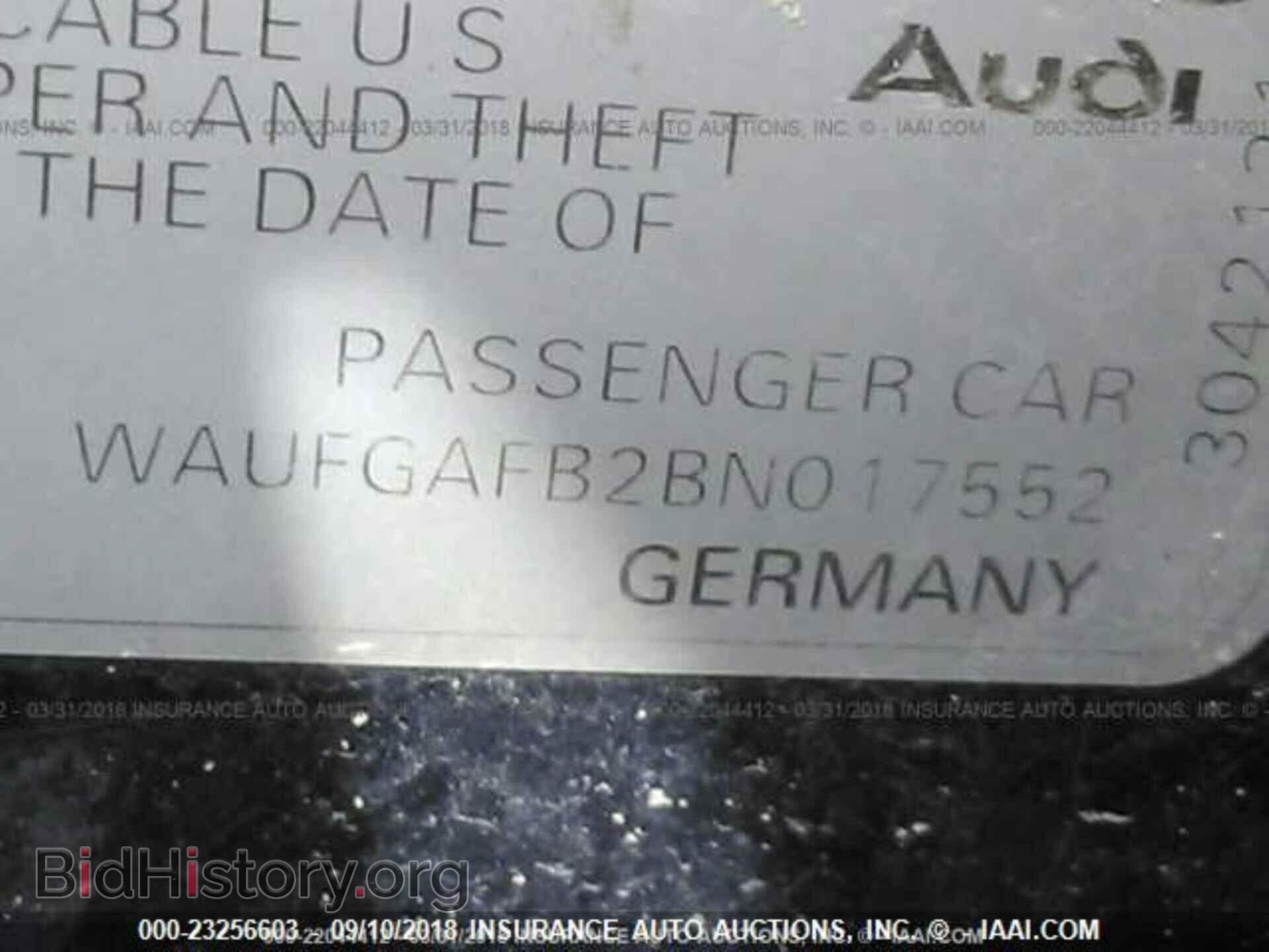 2011 AUDI A6 - VIN: WAUFGAFB2BN017552 - Фото 9